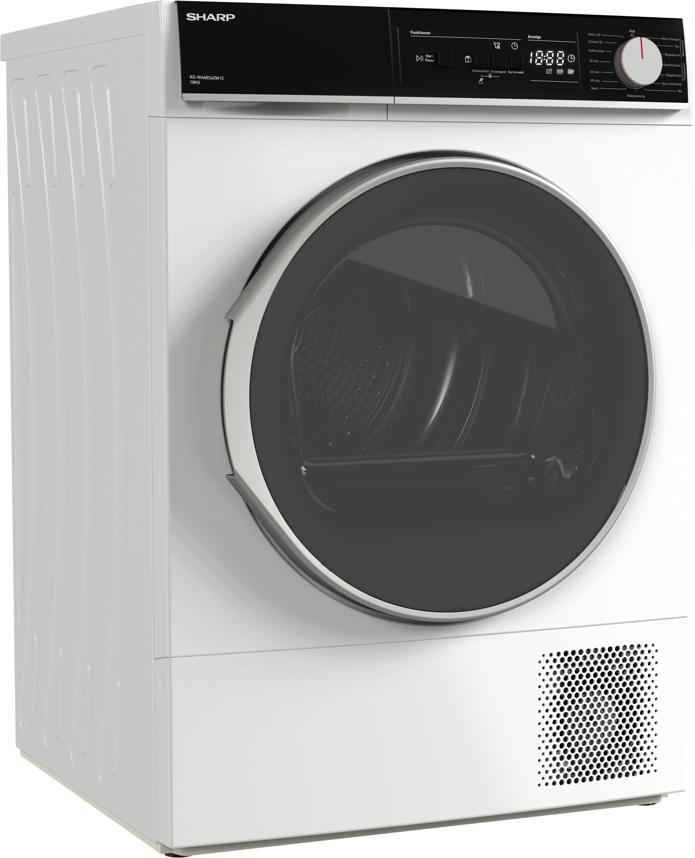 Sharp Wärmepumpentrockner "KD-NHA0S6GW1C-DE" 10kg / EEK C / 3 Tasten / XL-G günstig online kaufen