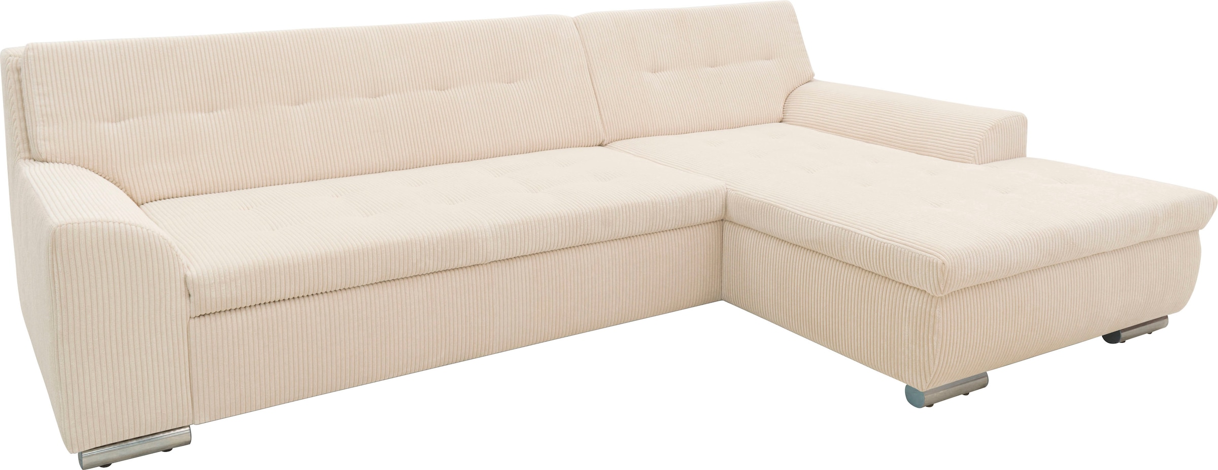 DOMO collection Ecksofa Treviso, wahlweise mit Bettfunktion, incl. Zierkissen