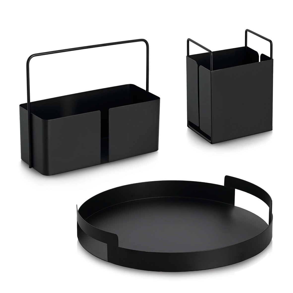 Zeller Present Tablett »Serviertablett, Metall, schwarz« Ø33x5,5 cm