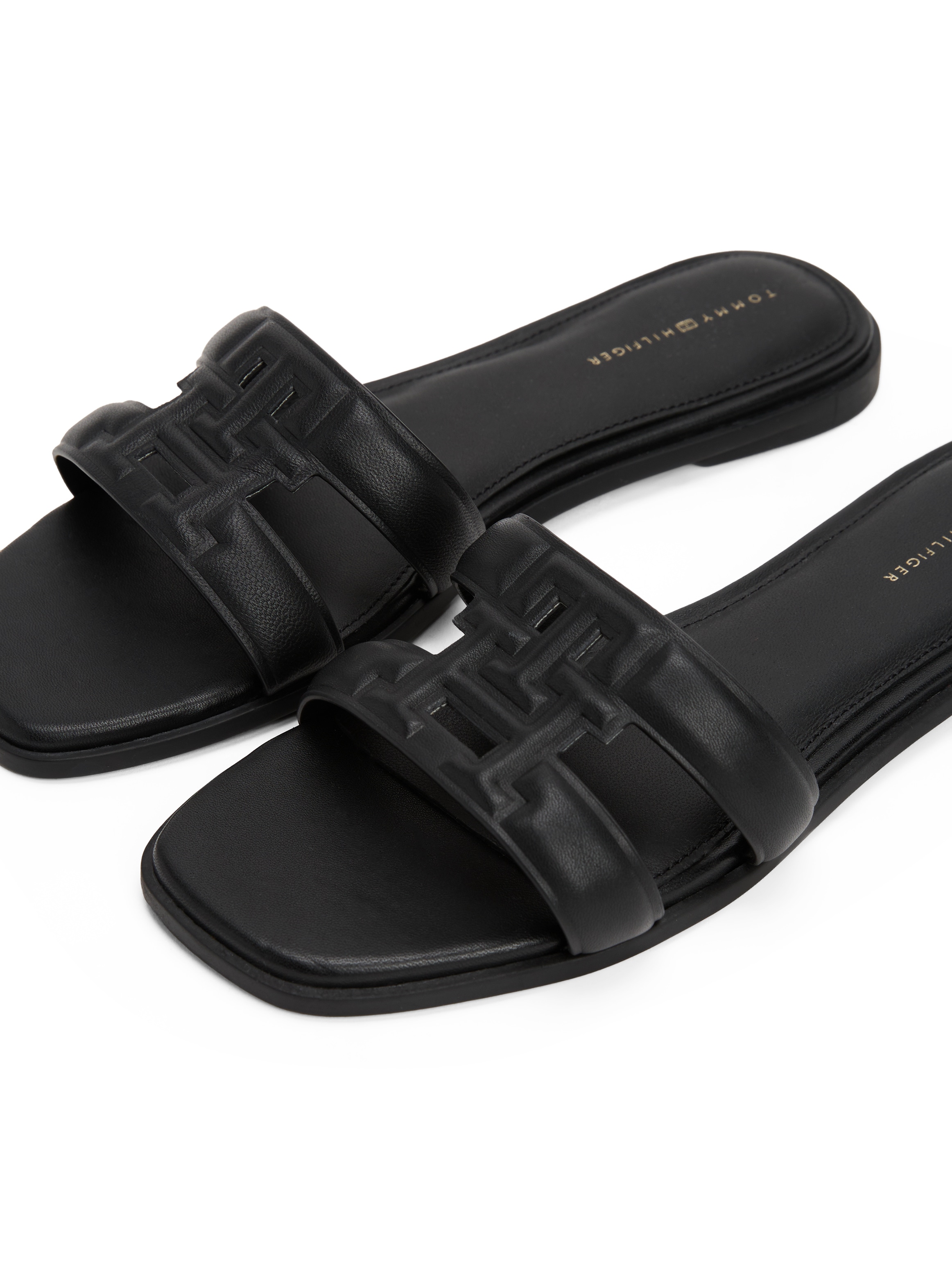 Tommy Hilfiger Pantolette »TH LOGO STRAP MULE«, Bequemschuh, Sommerschuh, Flats mit TH-Logo
