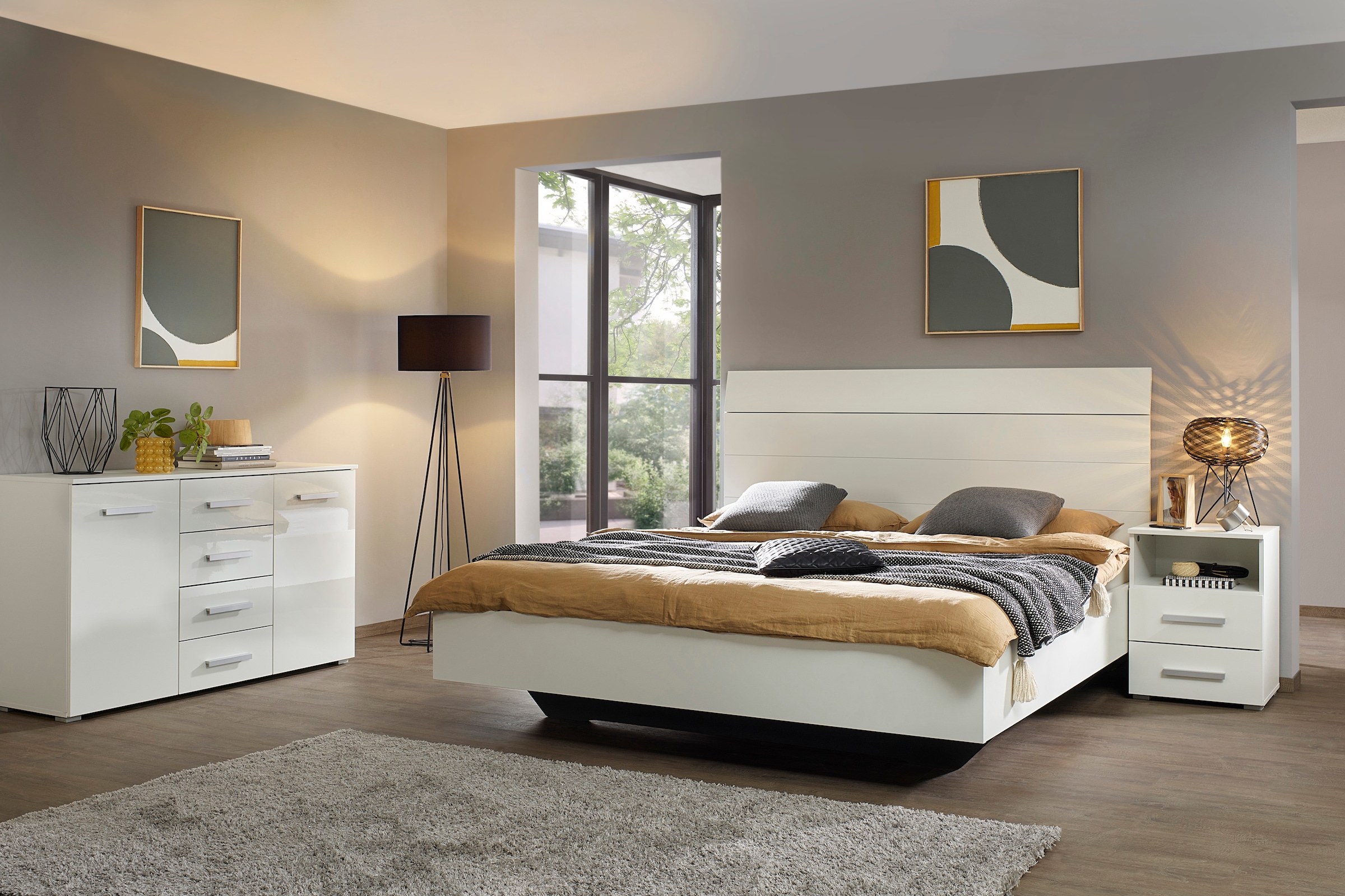rauch Schubkastenkommode »Sideboard Kommode Kombikommode KOLUNA mit Hochglanzfront«, mit 4 Schubkästen und 2 Türen sowie Metallgriffen MADE IN GERMANY