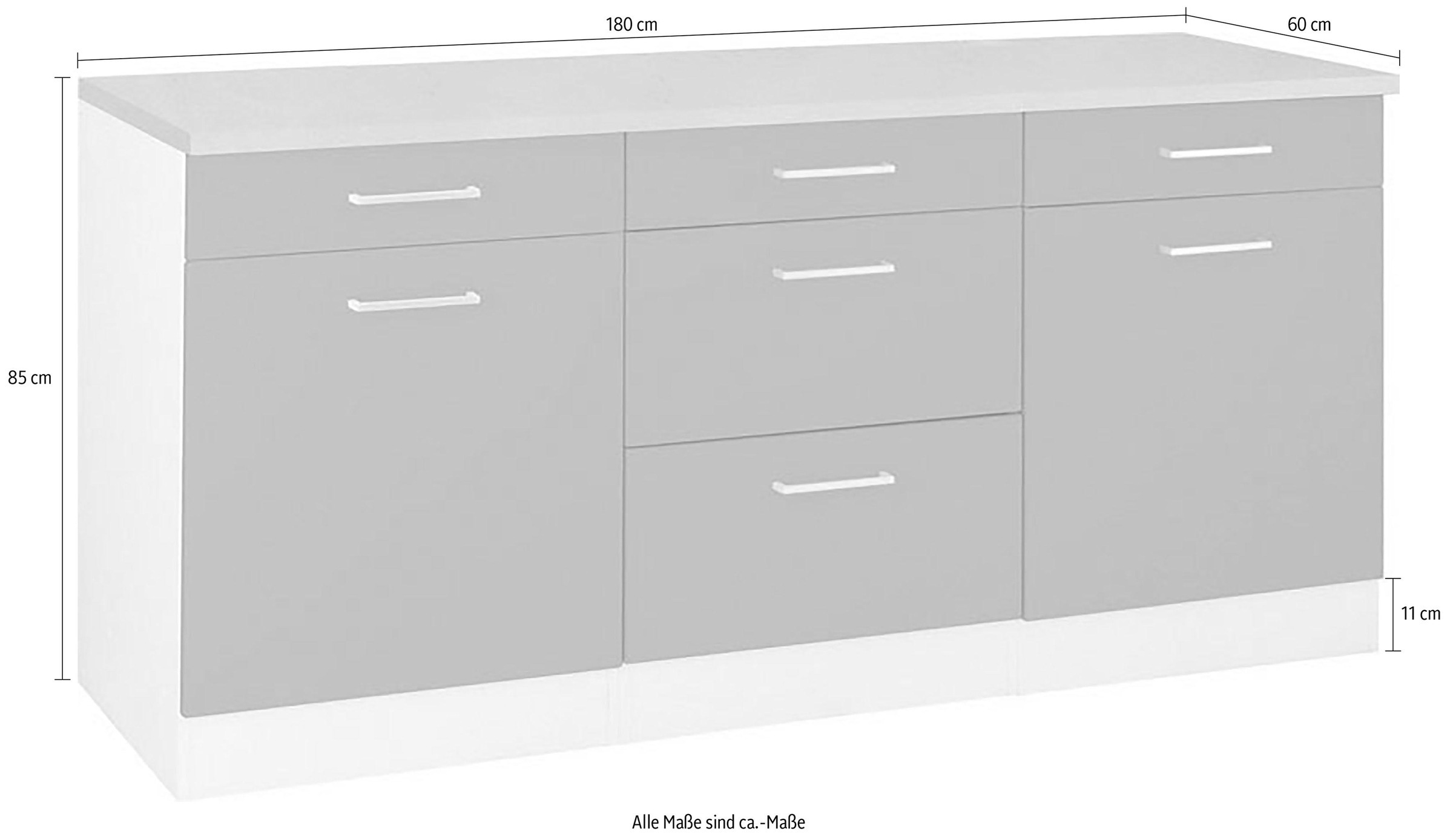 KOCHSTATION Unterschrank »KS-Visby«, Breite 180 cm