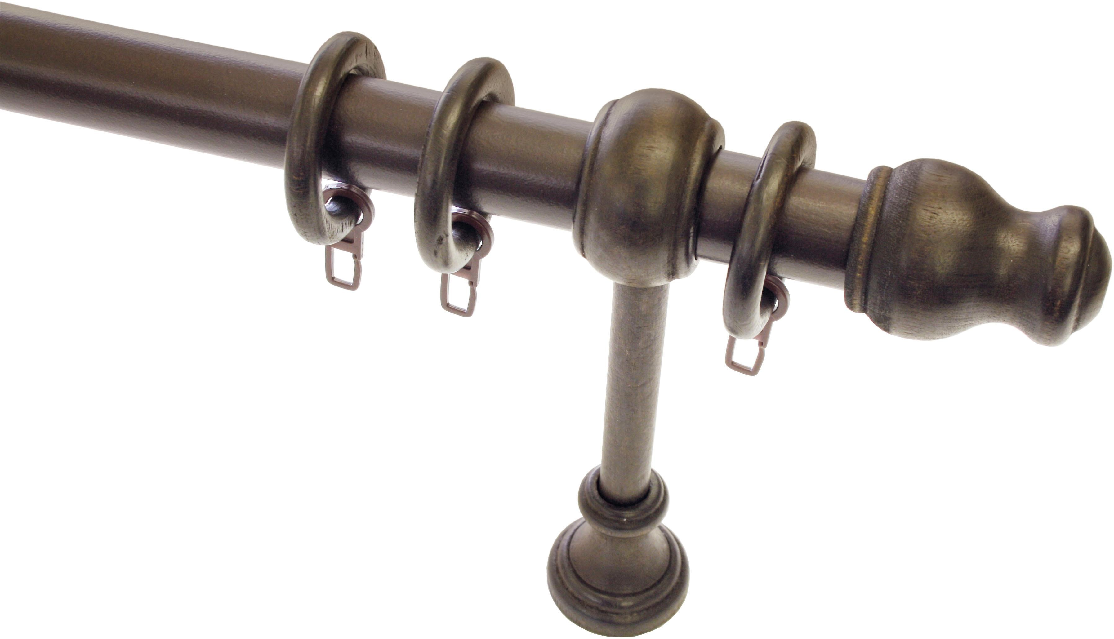 GARDINIA Gardinenstange "Set Holz" Ø 28 mm 1 läufig-läufig Fixmaß 1-Lauf
