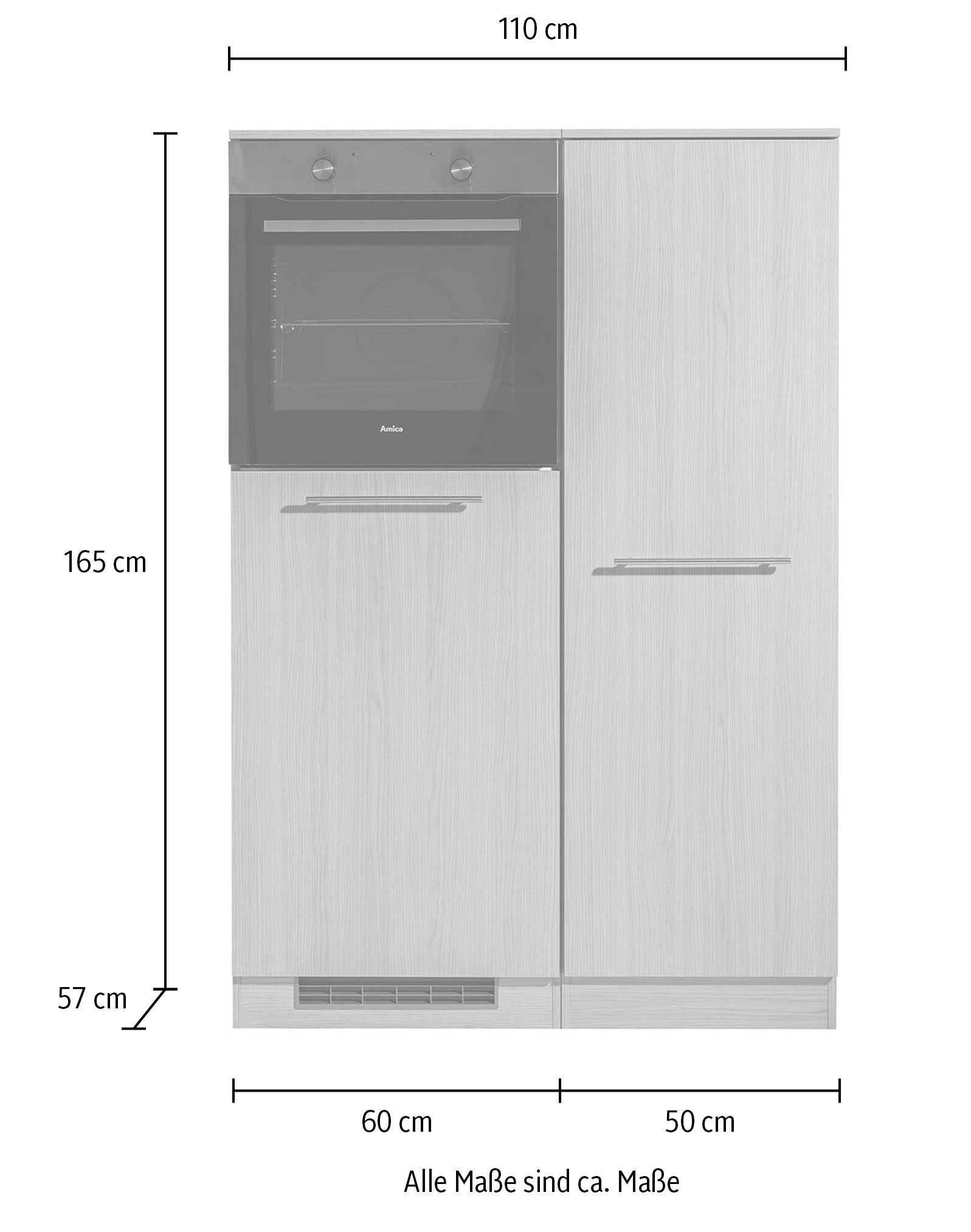 wiho Küchen Küche »Filo« wahlweise mit E-Geräten, Breite 110 cm