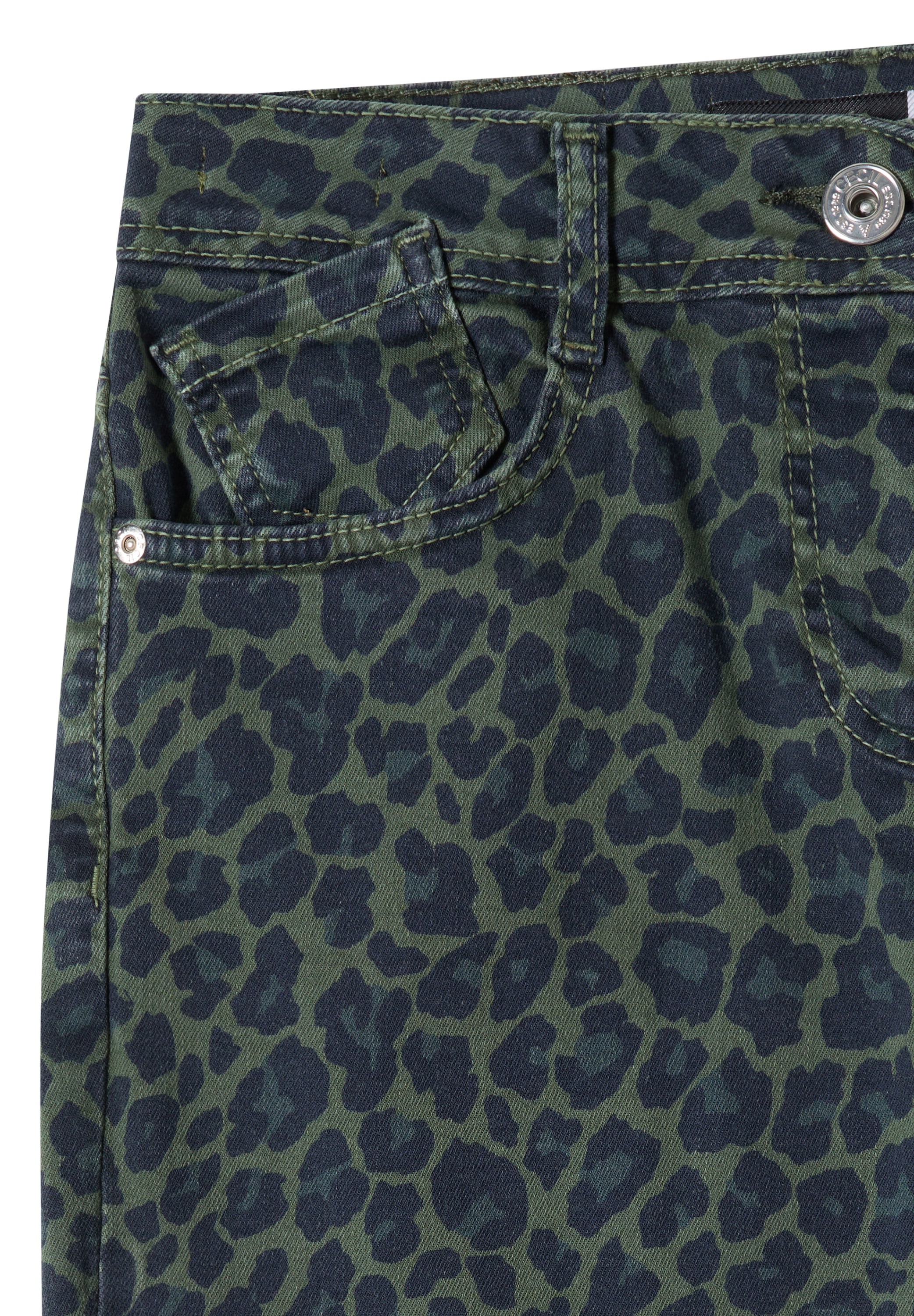 Cecil Loose-fit-Jeans mit Leo-Muster