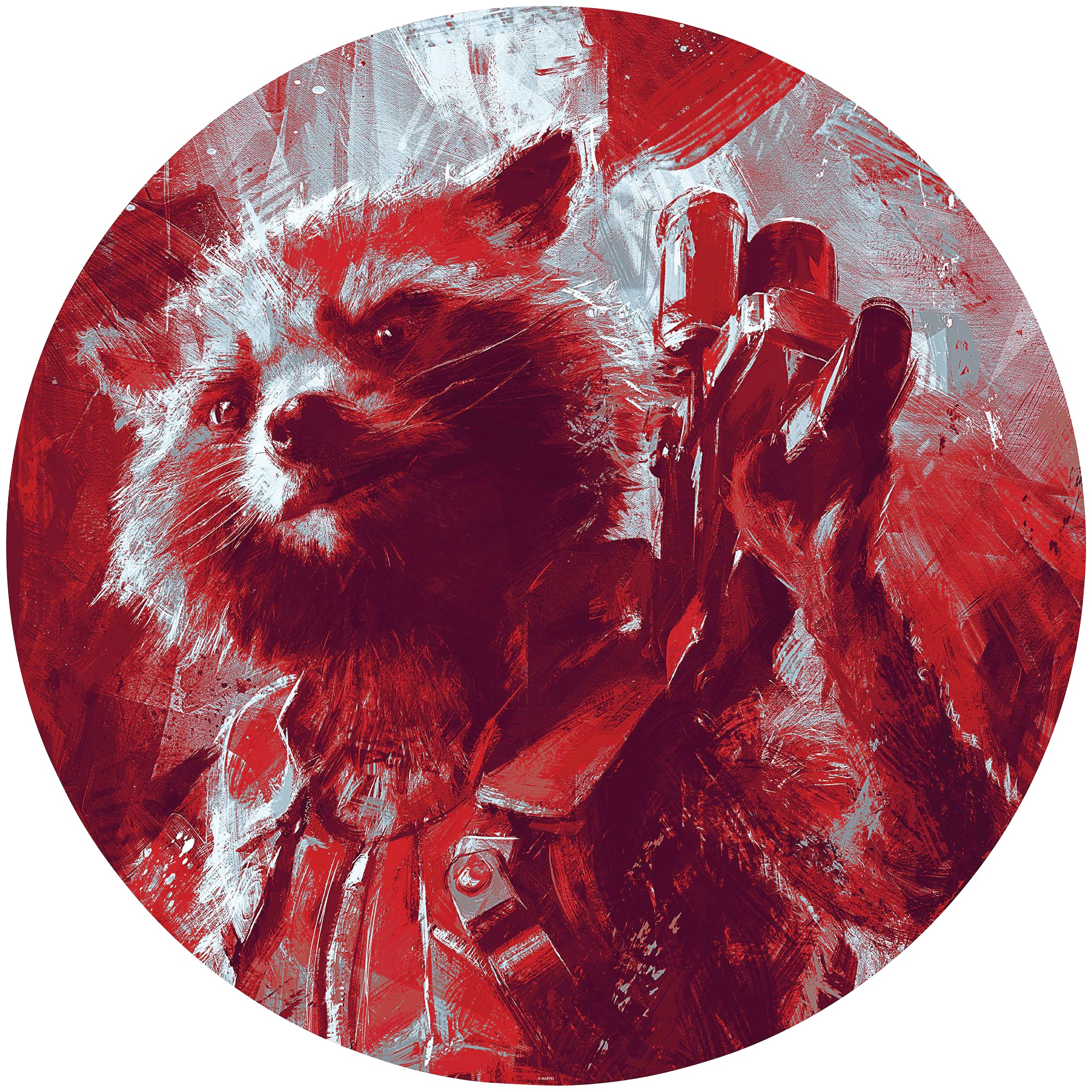 Komar Fototapete "Avengers Painting Rocket Raccoon", 125x125 cm (Breite x Höhe), rund und selbstklebend