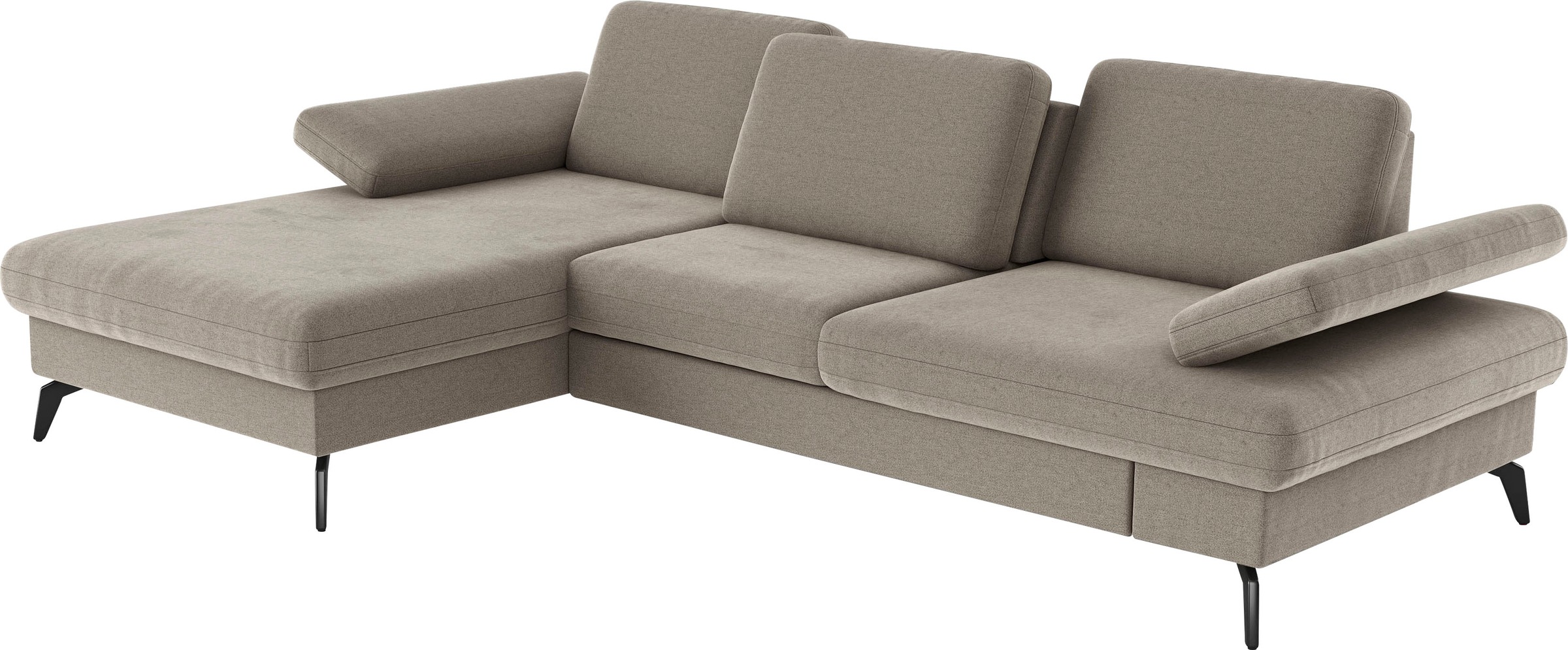 sit&more Ecksofa »Morris L-Form, inkl. Sitztiefenverstellung«, wahlweise mit Armteilverstellung, Bettfunktion & Bettkasten
