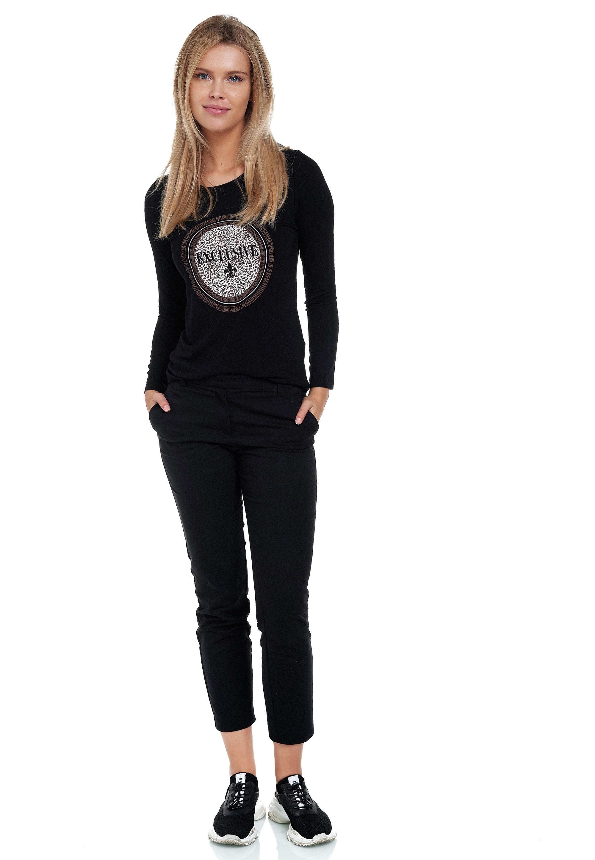 Decay Langarmshirt, mit exklusivem Leomuster
