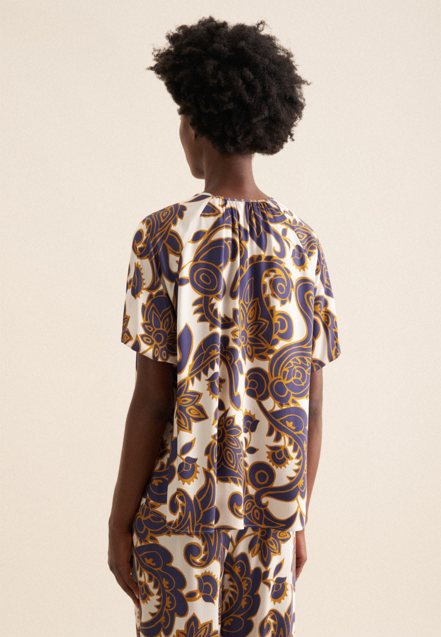 seidensticker Shirtbluse "Schwarze Rose" 1/2 Rundhals Paisley günstig online kaufen