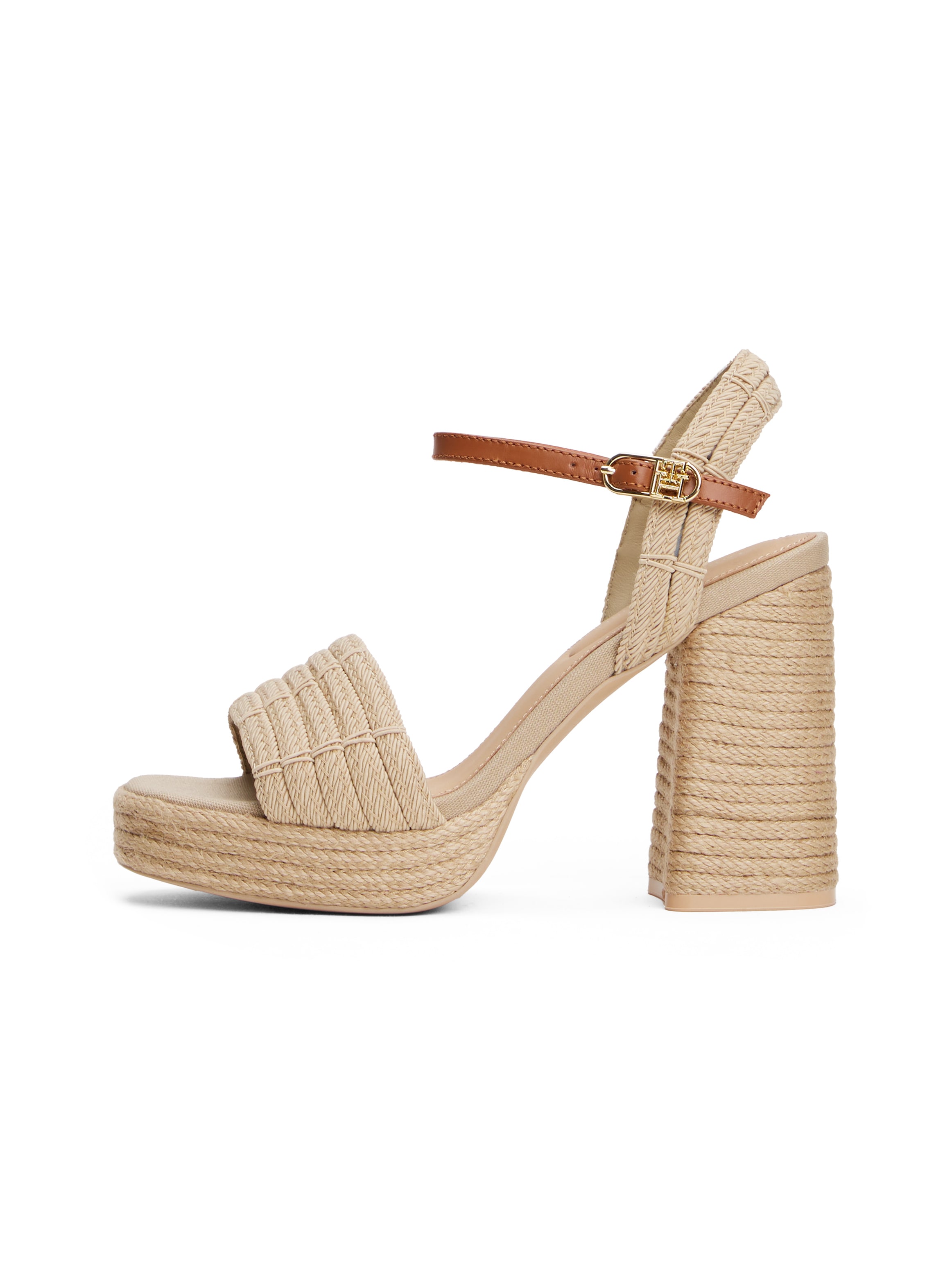 Tommy Hilfiger High-Heel-Sandalette »ROPE HEEL PLATFORM SANDAL«, Blockabsatz, Plateau, Sommerschuh mit verstellbarer Schnalle