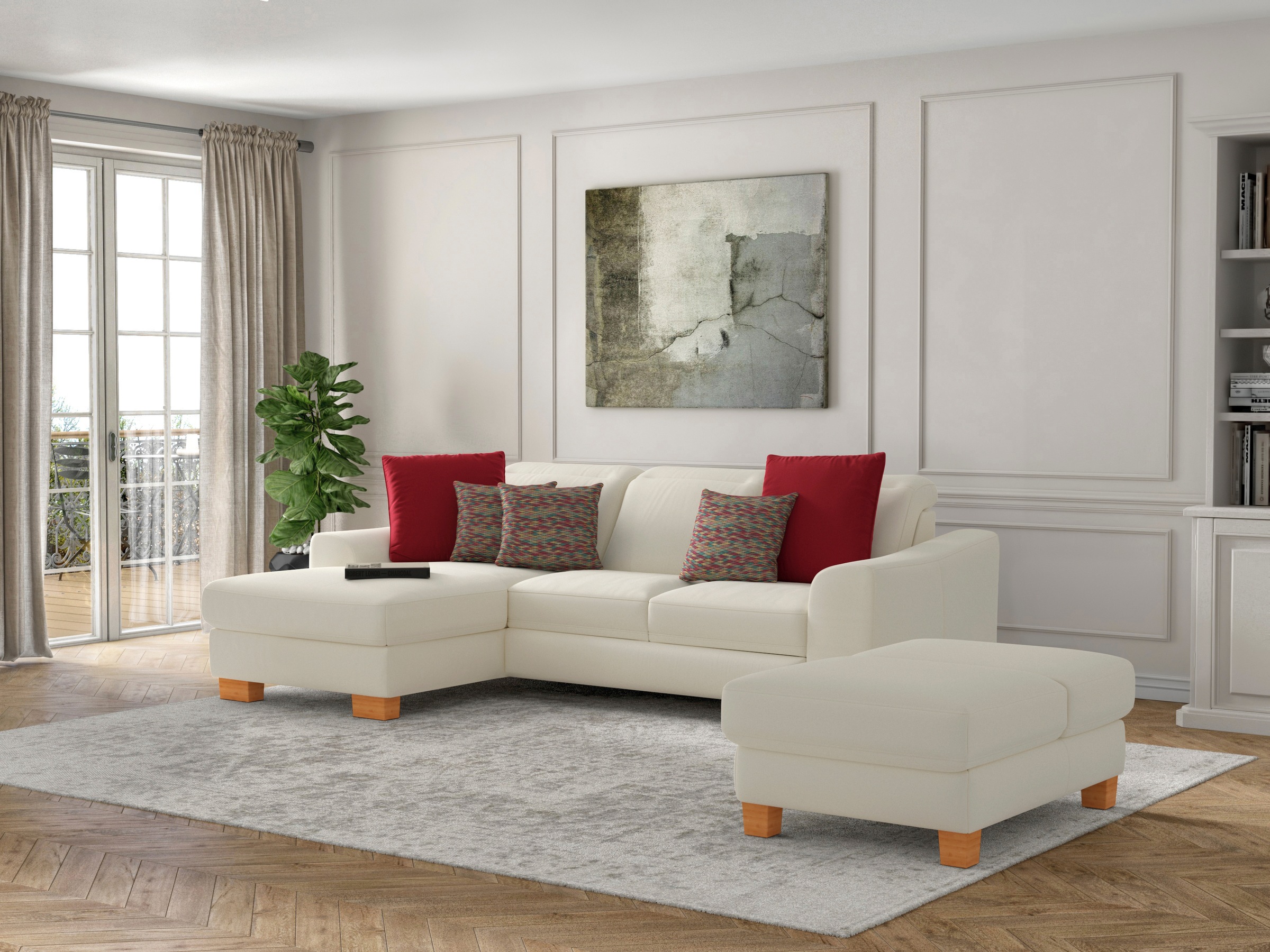 sit&more Polsterhocker »Dundee«, mit Klappfunktion, Federkern und hochwertigen Massivholzfüßen