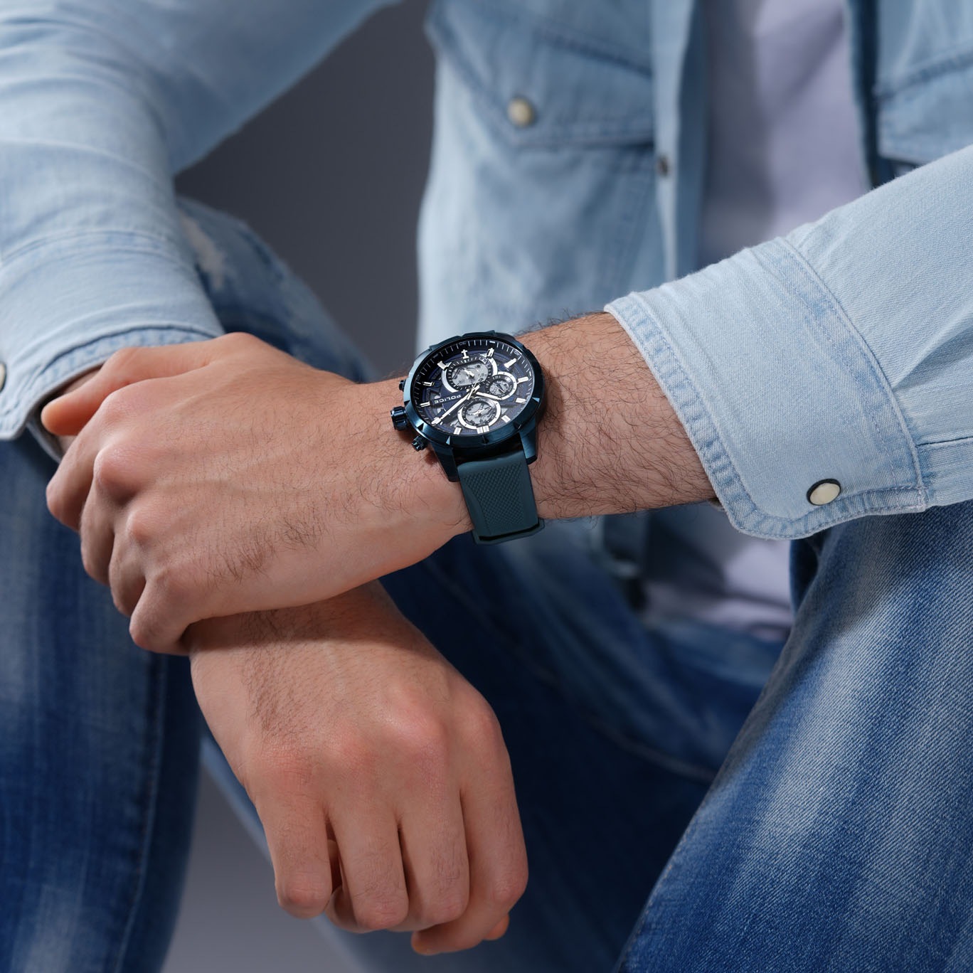Police Multifunktionsuhr »NEIST«, Quarzuhr, Armbanduhr, Herrenuhr, Silikonarmband, analog