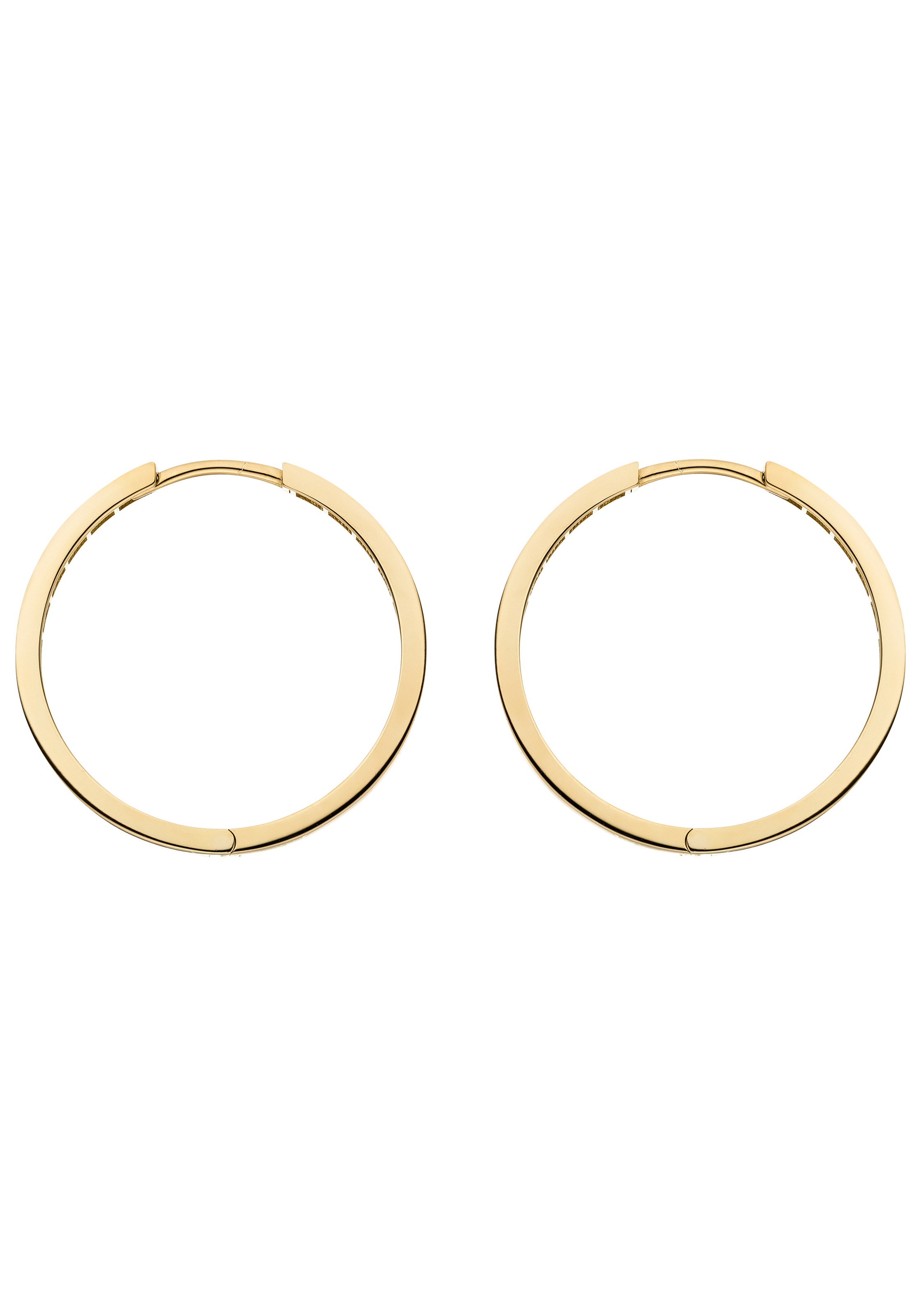 JOBO Creolen Round Hoop Earrings 25mm Yellow Gold 2