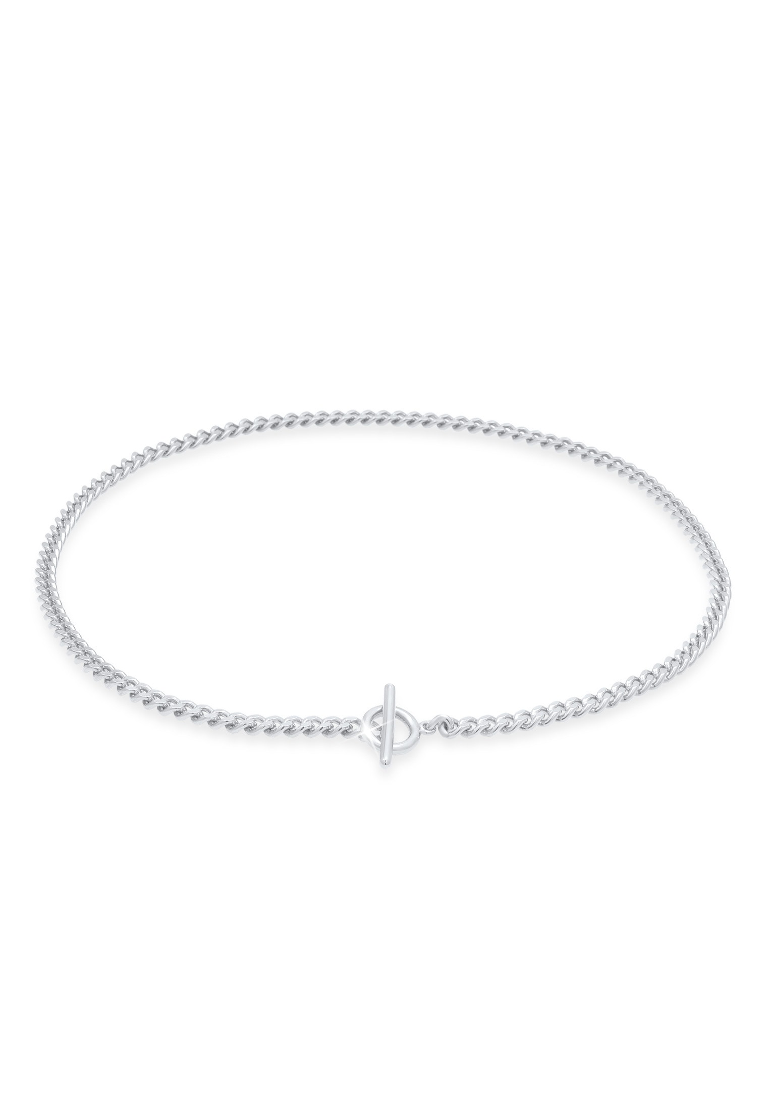 ELLI Damen Choker "Halskette Panzerkette Choker Kreis Stab 925 Silber", ohne Stein, Silber 925 (Sterlingsilber), silber, Silber 925 (Sterlingsilber),