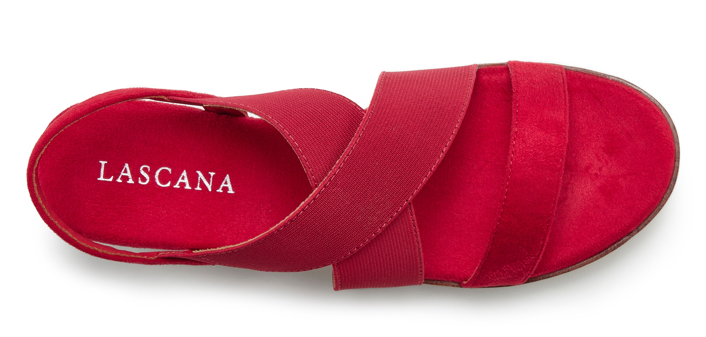 Thumbnail - LASCANA Sandalette "Sommerschuh", Sandale, Sommerschuh mit Keilabsatz und elastischen Riemen VEGAN
