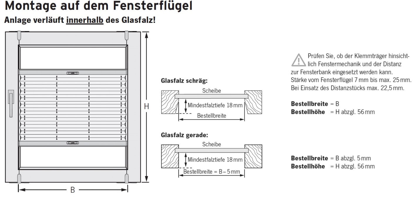 sunlines Plissee »One Size Style Crepe«, blickdicht, ohne Bohren, verspannt, Zubehörfarbe grau, zum Klemmen