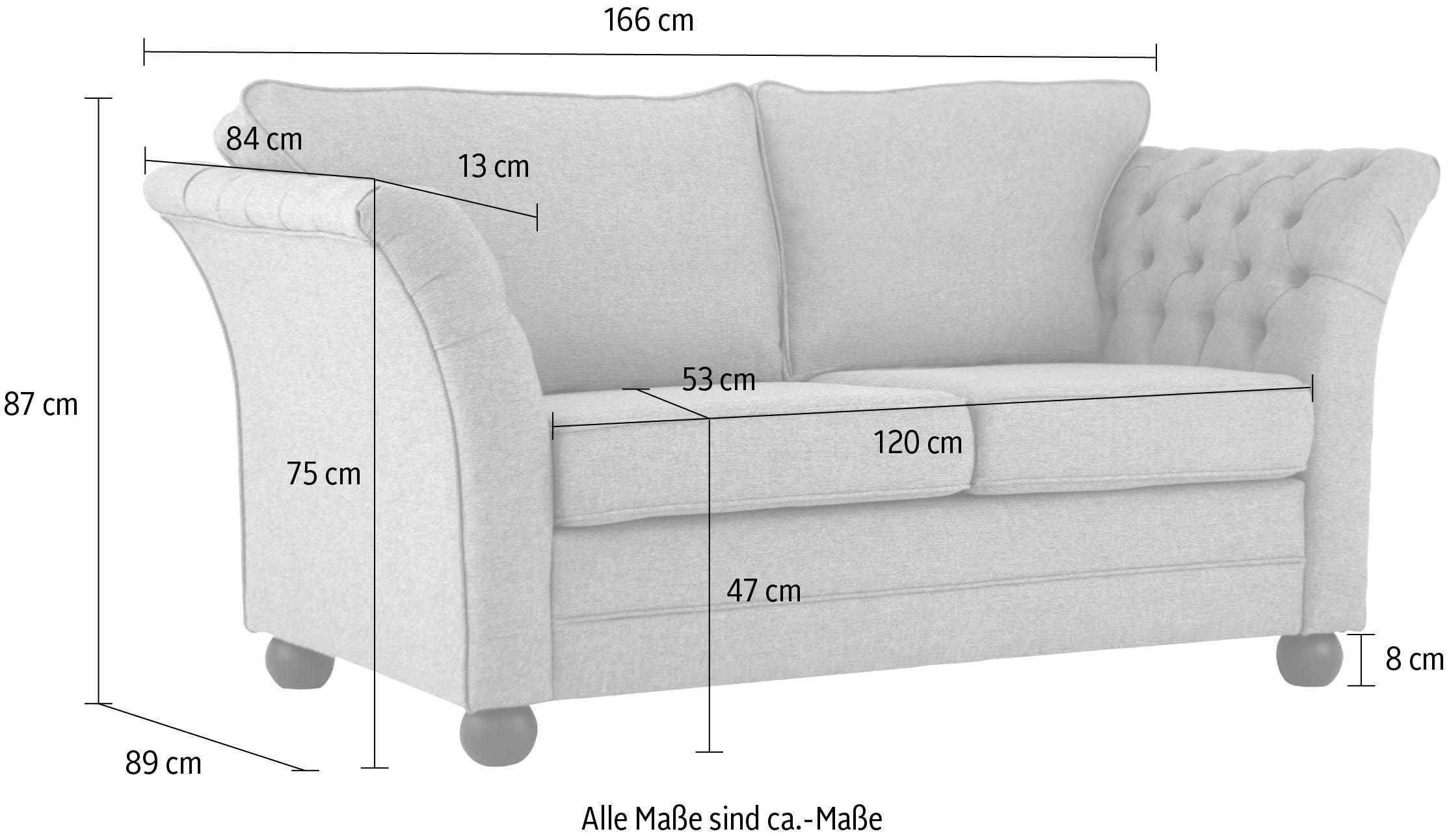 Home affaire 2-Sitzer »Pajero«, mit Knopfheftung an den Armlehn-Innenseiten, Keder