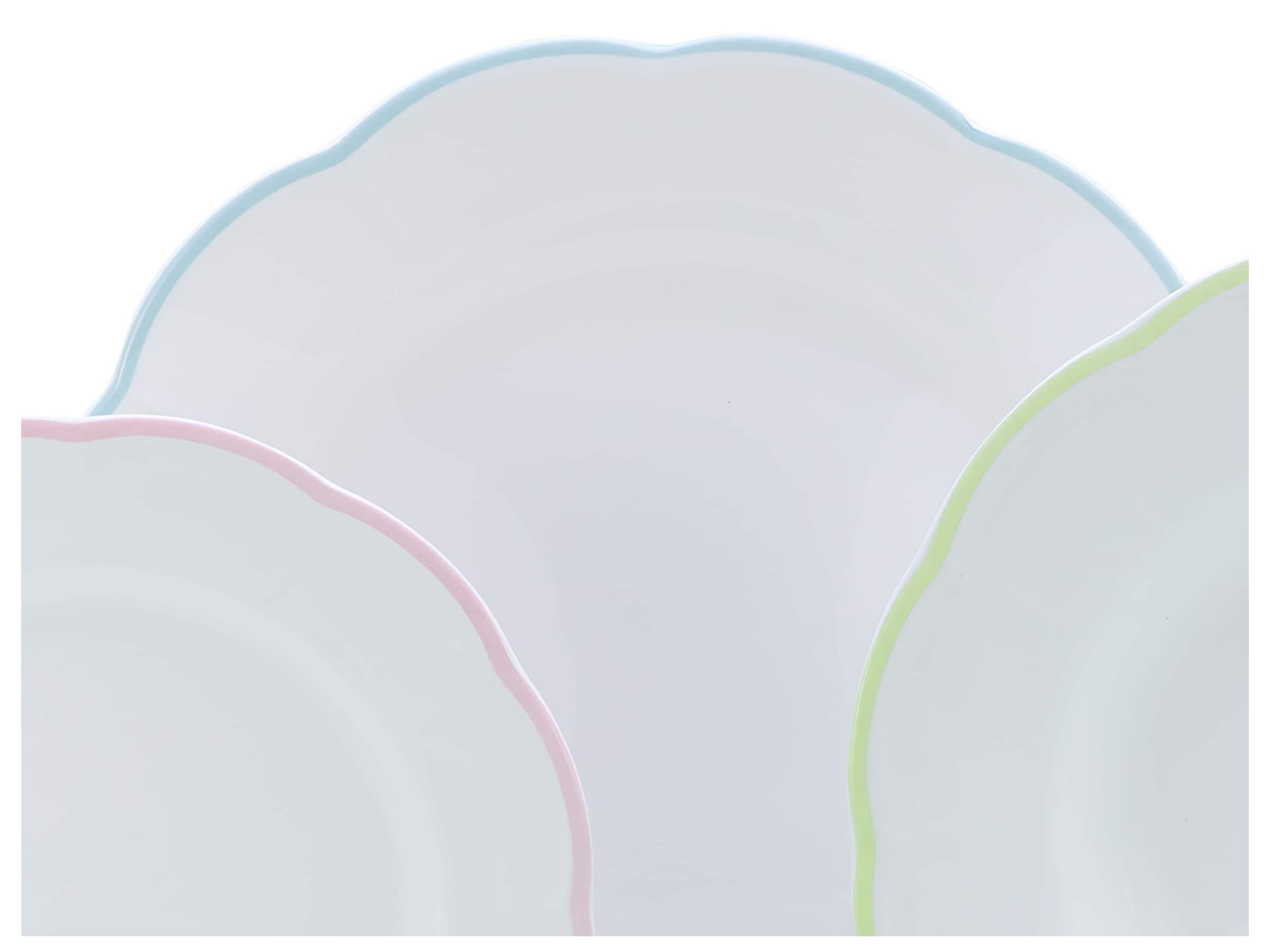 CreaTable Kombiservice »Florine Bunt, Service 20-tlg.« Elegant, Klassische Form, Zart gewellte Ränder