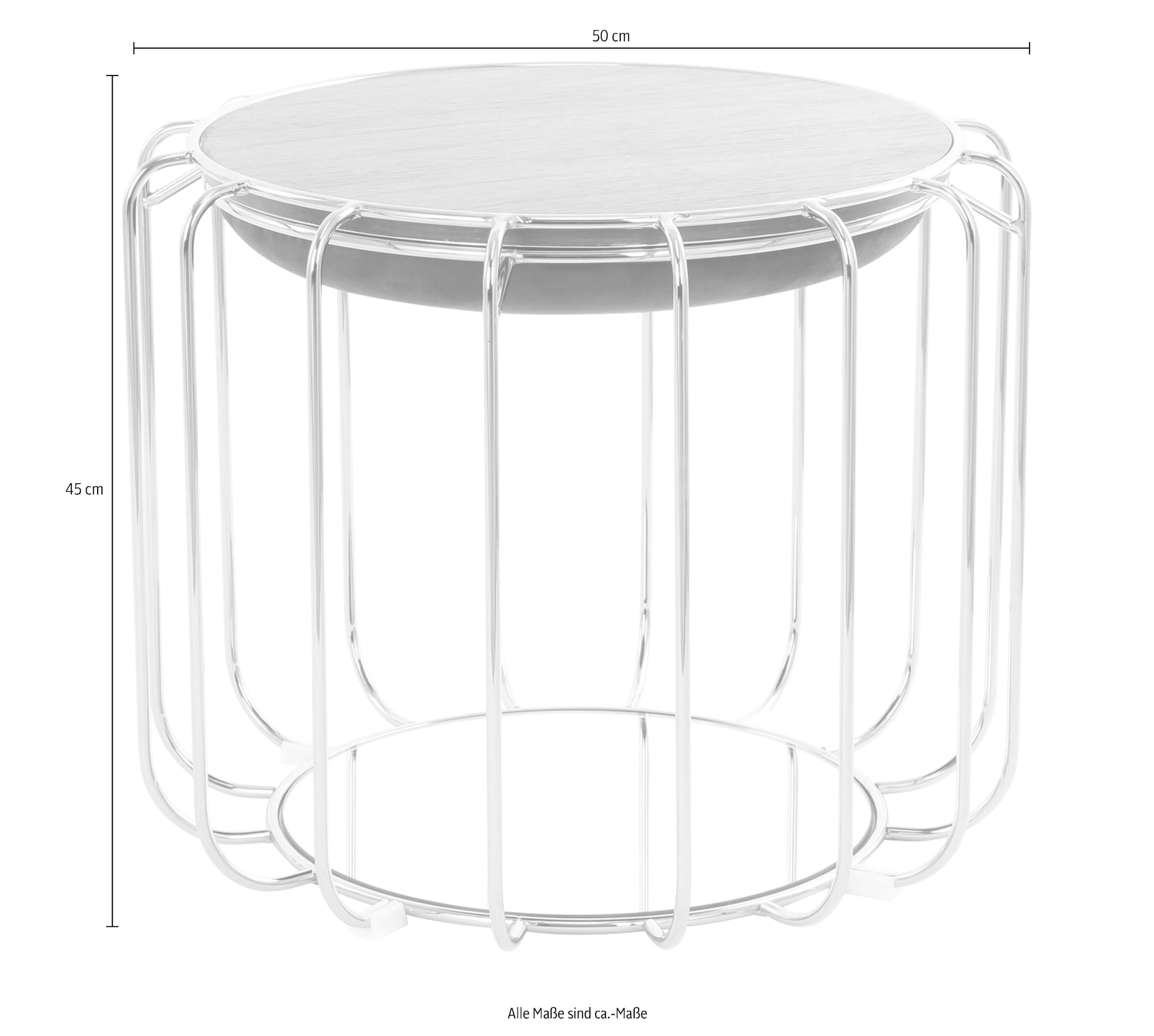 Kayoom Beistelltisch »Pouf Comfortable 110, abnehmbares und wendbares Oberteil«, (1 St.), praktisch umzuwandeln in Tisch oder Hocker, mit Spiegelglas