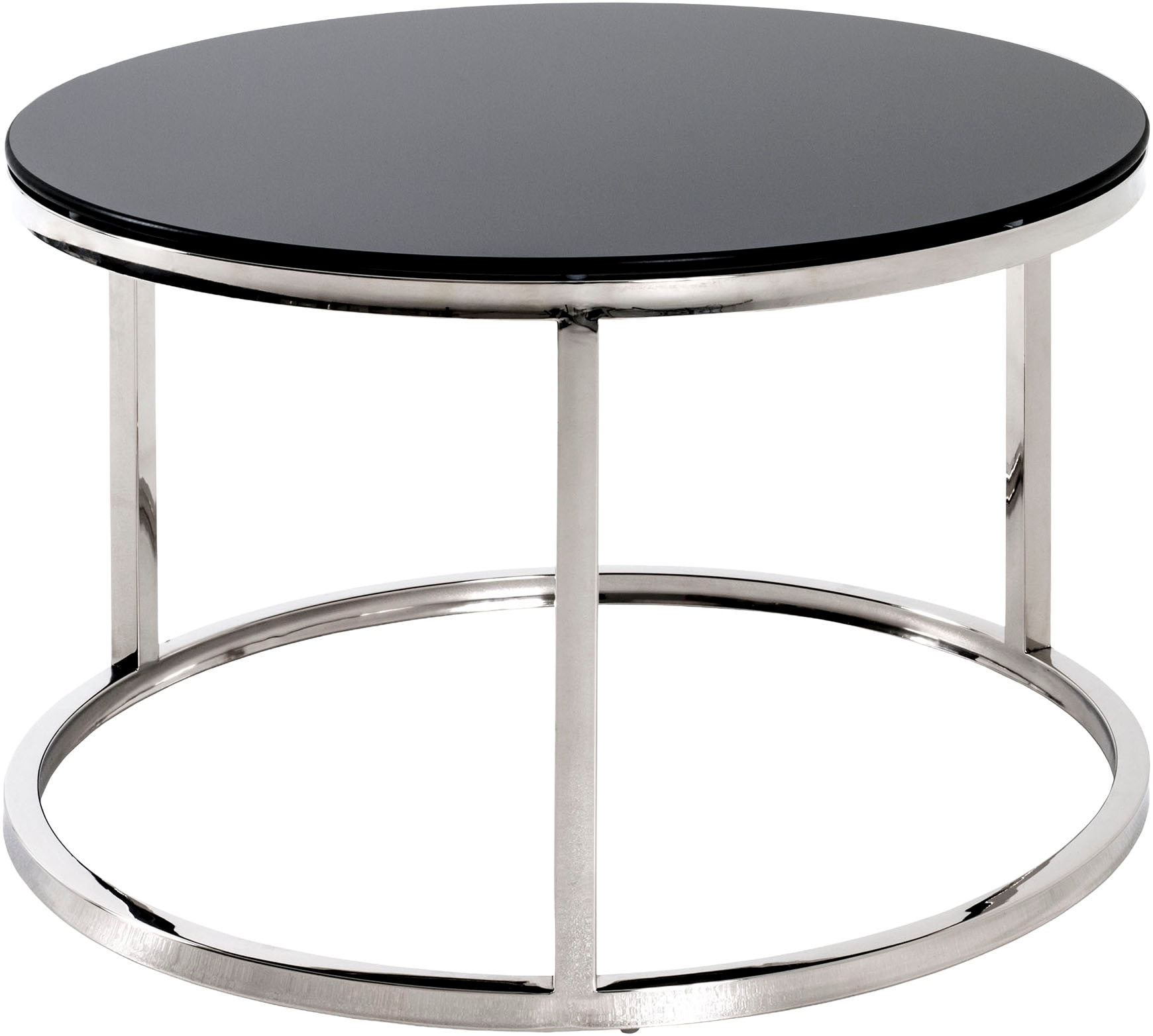 HAKU Beistelltisch "Sofatisch, Wohnzimmertisch" 1 Stk. tlg. rund - aus Metall Silber - Ø/H 60/36 cm
