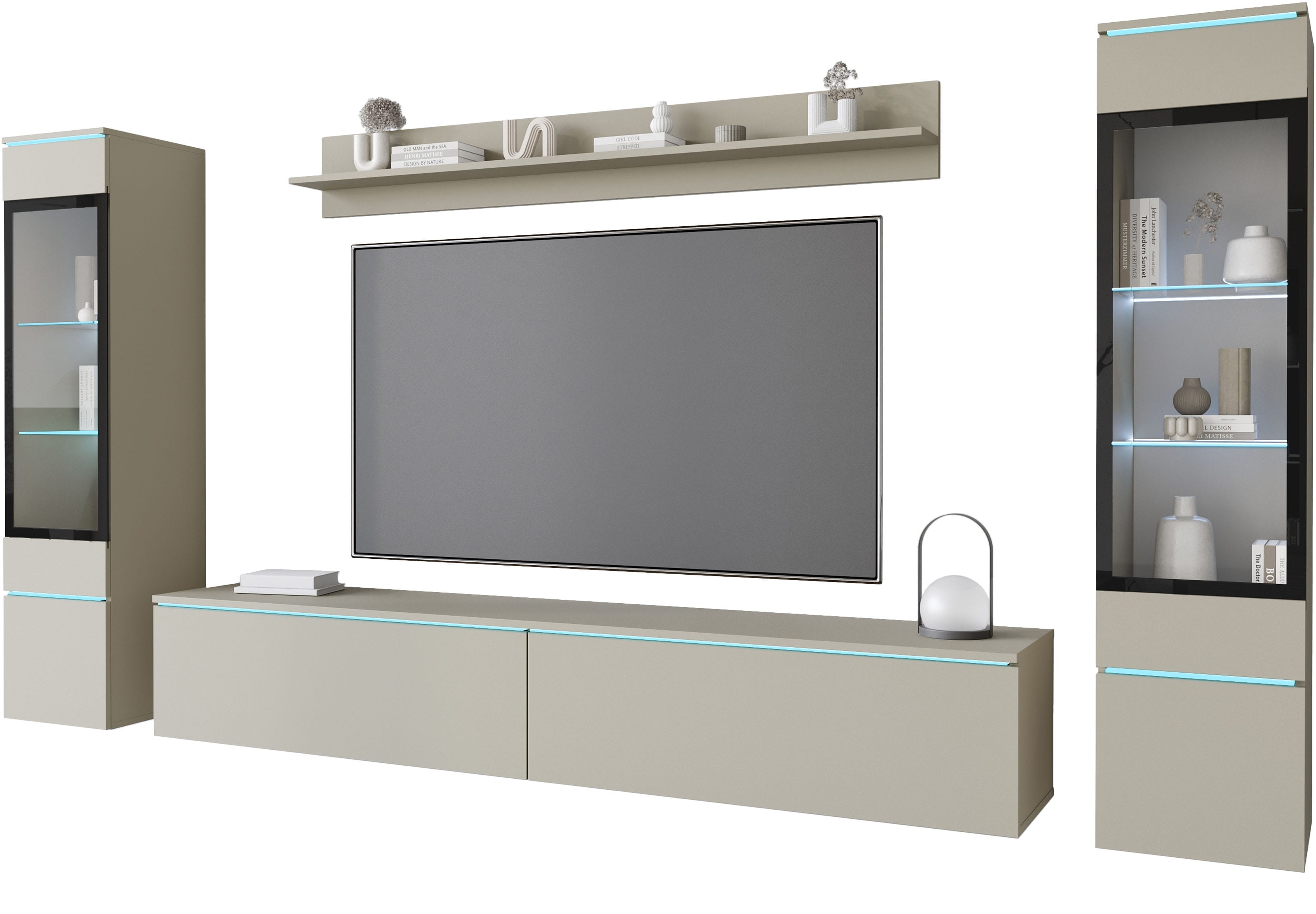 INOSIGN Wohnwand "VERA II" Komplett-Set, 4 Stk. tlg. Vitrine mit Verglasung günstig online kaufen