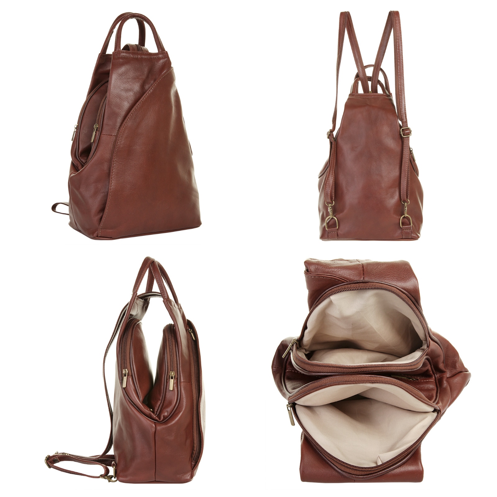 Piké Cityrucksack, echt Leder, Made in Italy