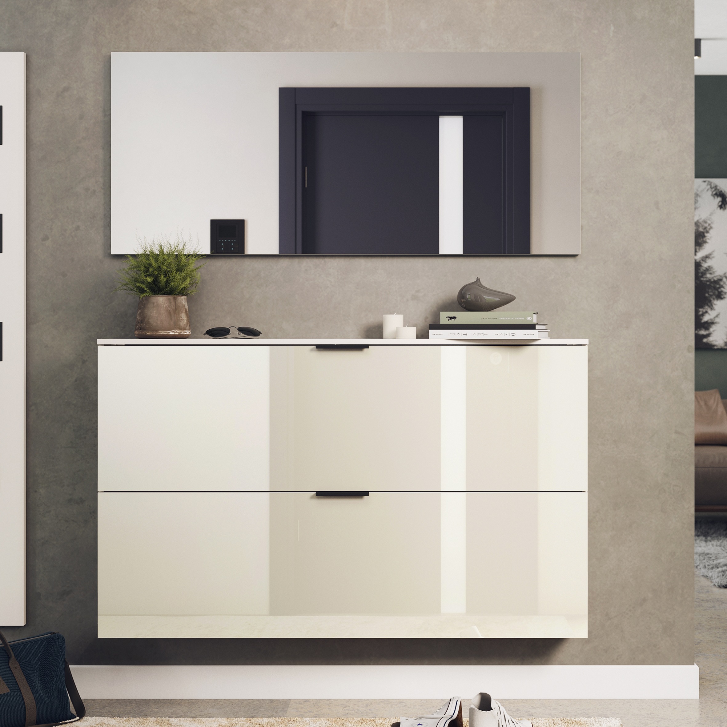 GERMANIA Garderoben-Set "Valega", (2 St.), inkl. Schuhschrank mit Glasfront günstig online kaufen