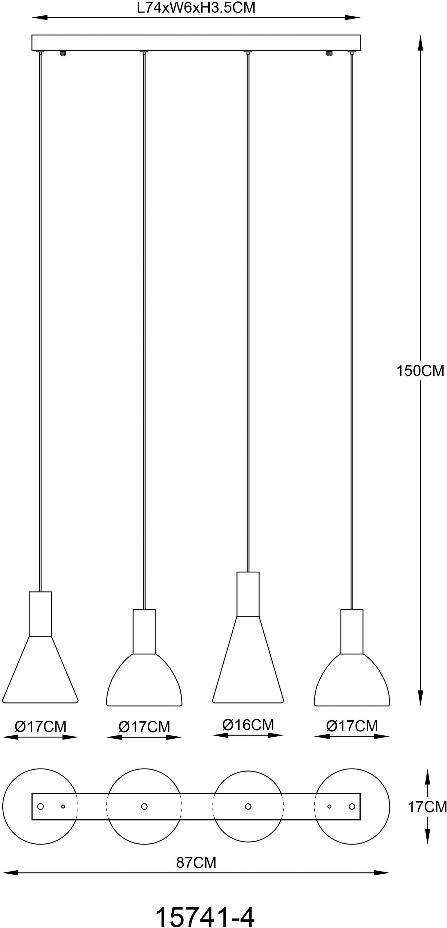 GLOBO LIGHTING Hängeleuchte »LABORA« LED-Modul 1 Stk. Warmweiß LED Hängeleuchte schwarz matt mit rauchfarbenem Glas, dimmbar