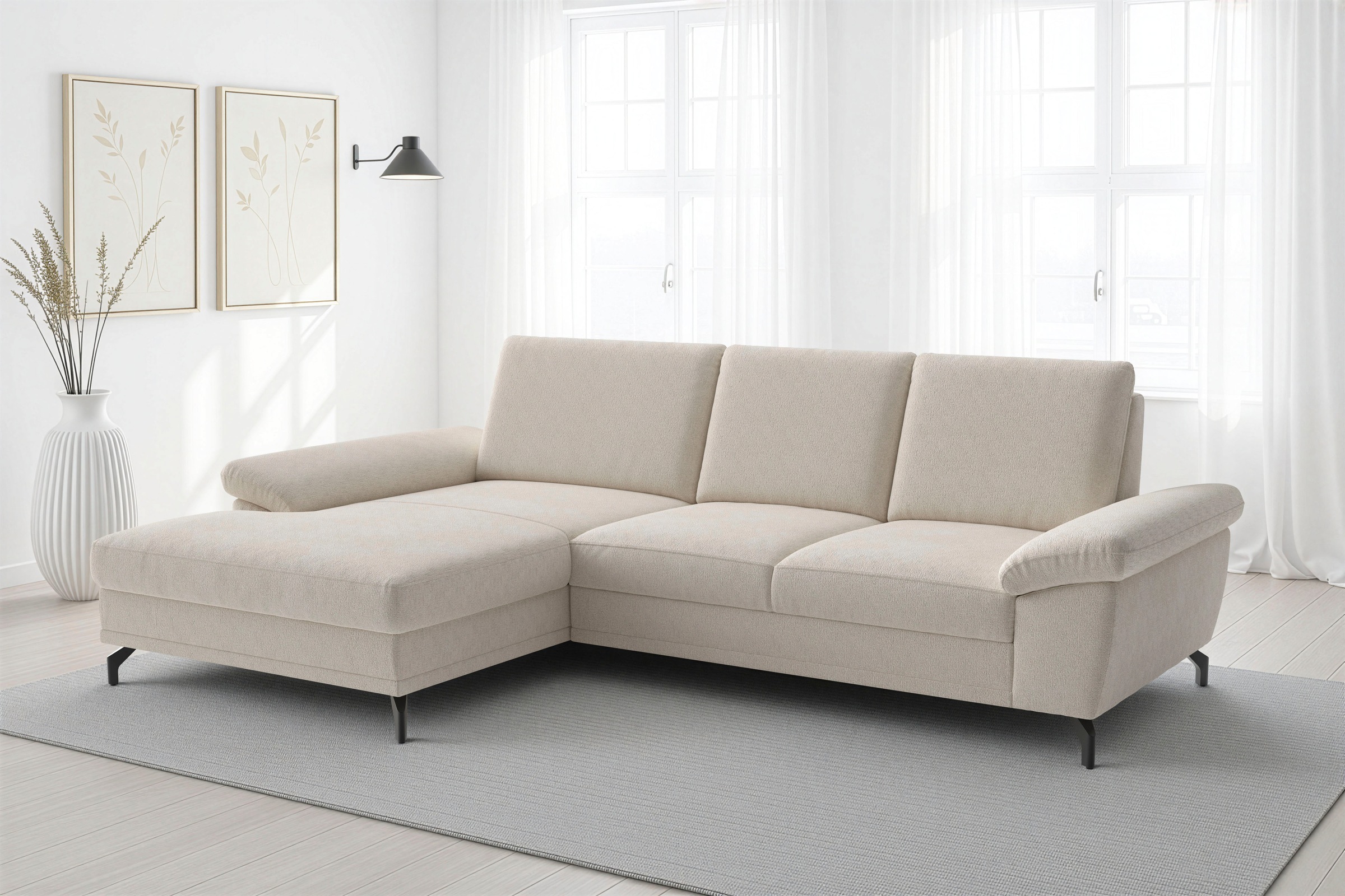 sit&more Ecksofa "Chelsea L-Form, B: 264 cm, Armteil- & Sitztiefenverstellung" optional Schlaffunktion und Bettkasten