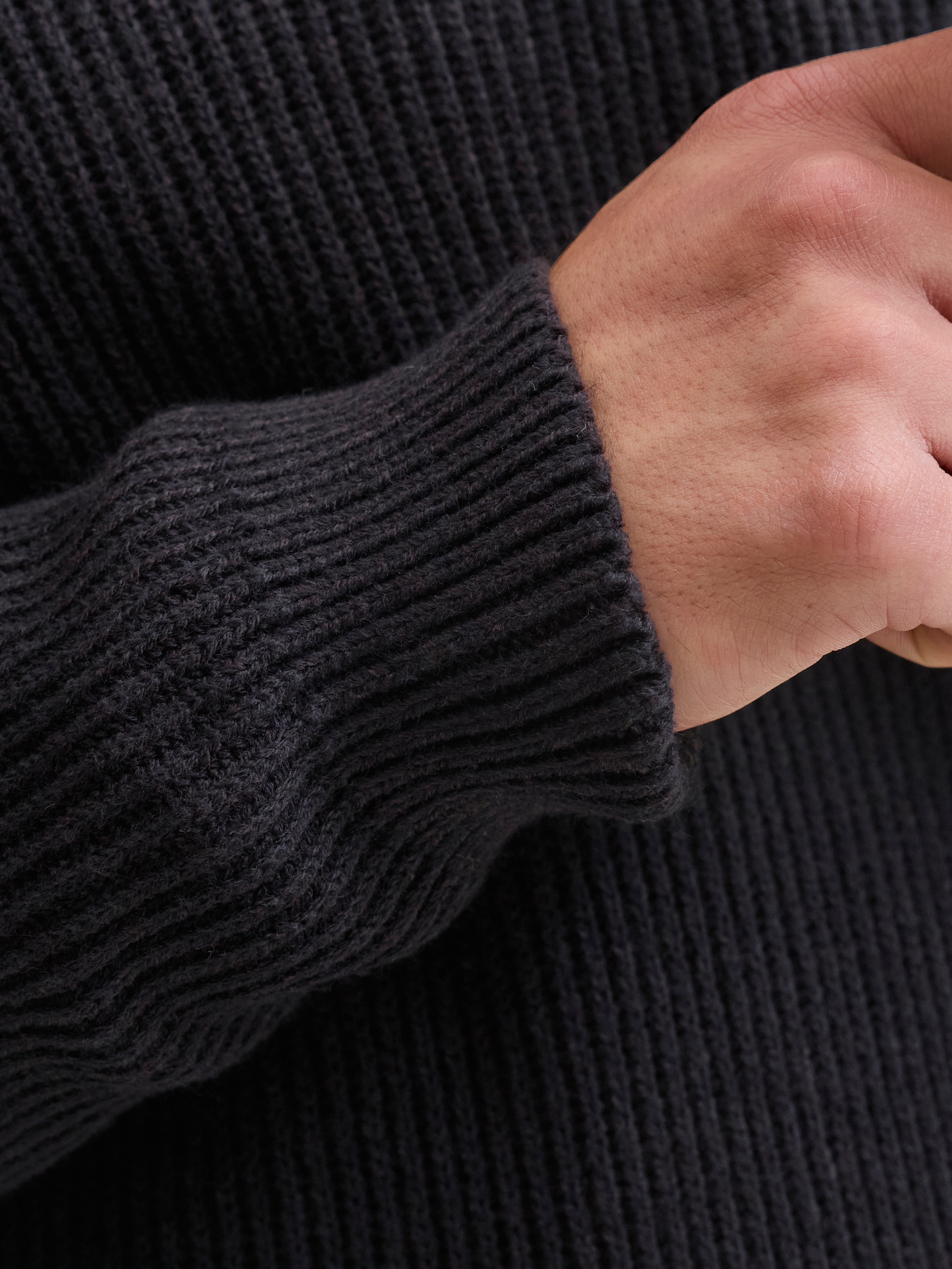 Jack & Jones PlusSize »JJPANNEL KNIT HALF ZIP AW26 PLS« Materialmix, normal geschnitten