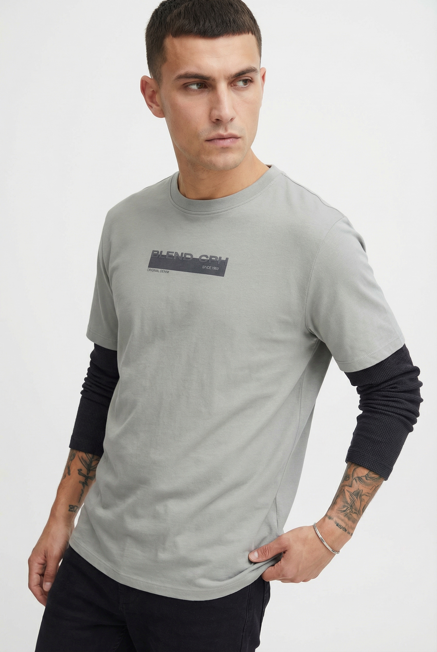 Blend T-Shirt "BHKEMUEL BB LOGO S/S TEE" in großen Größen günstig online kaufen