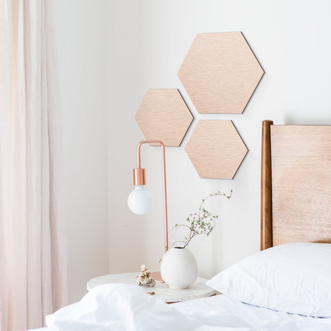 Wall-Art Metallbild »3er Set Hexagon Kupfer Wandbild«, (Set, 3 St.)  bestellen | BAUR