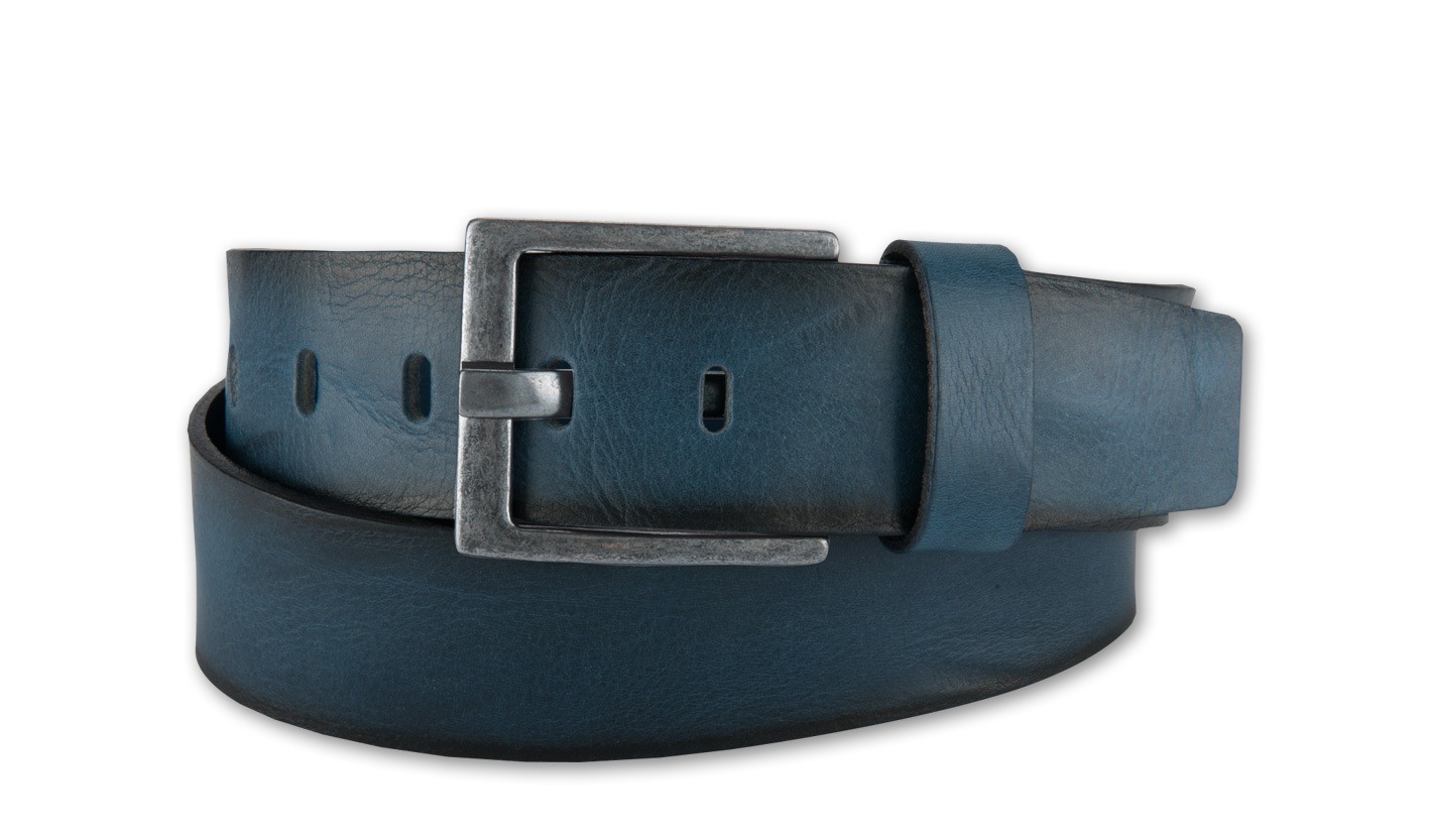 Ledergürtel BERND GÖTZ "Ledergürtel mit starker Optik und cooler Schließe", Herren, Gr. 80, dunkelblau, Rindsleder, Gürtel Ledergürtel