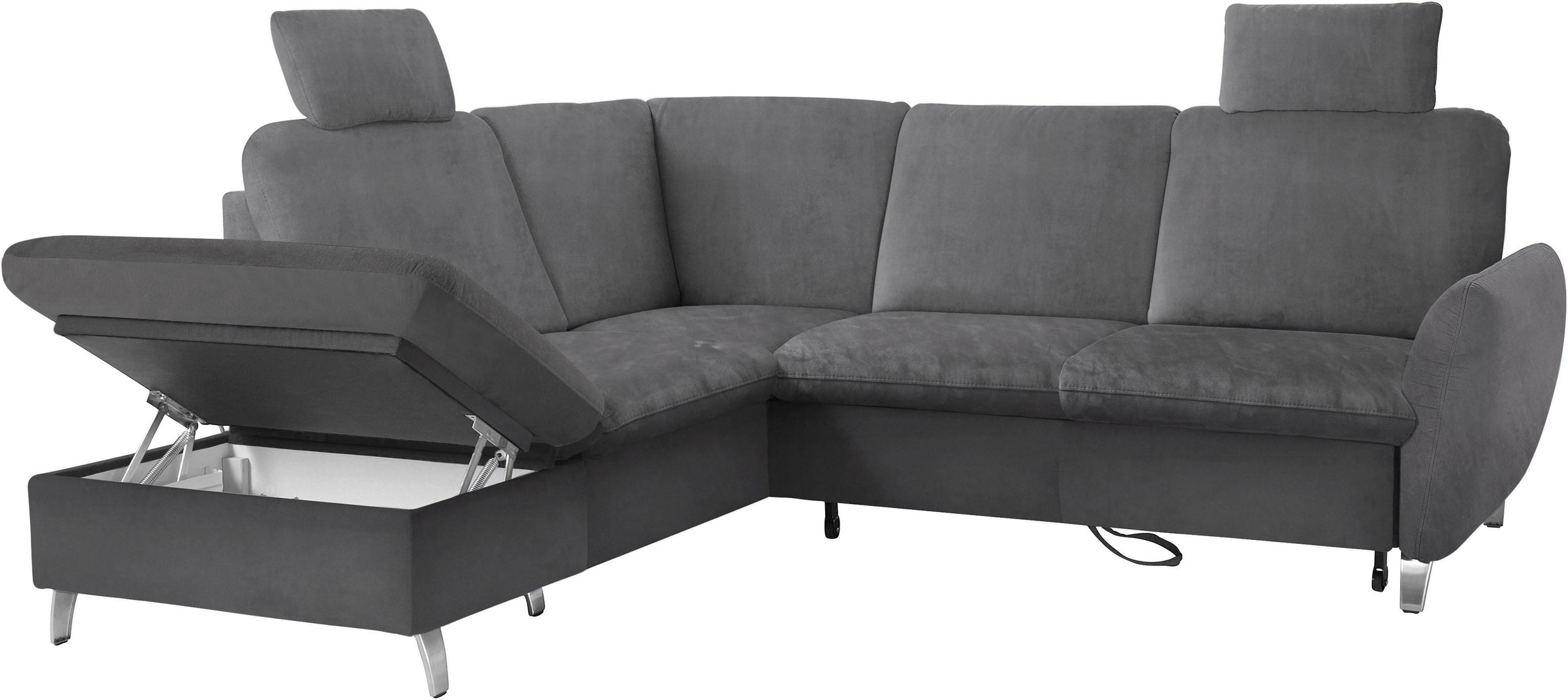 sit&more Ecksofa »Daytona L-Form«, mit Federkern, zwei Kopfstützen und wahlweise mit Bettfunktion
