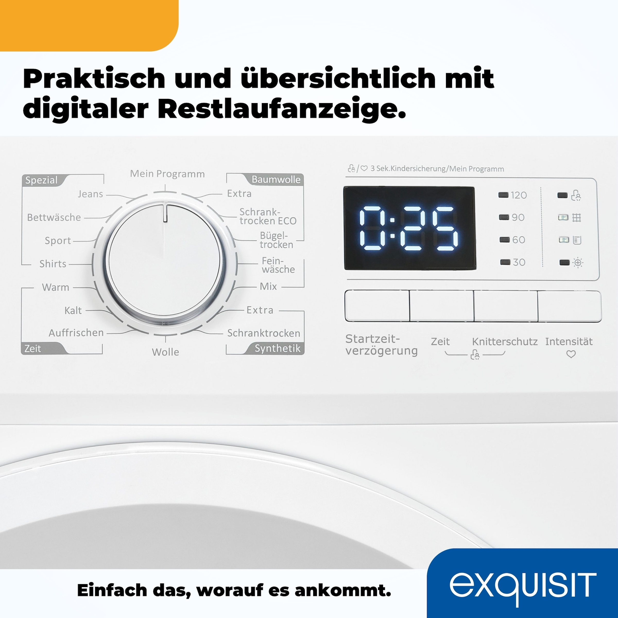 exquisit Wärmepumpentrockner »TWP1001-030D weiss«, 10 kg Füllmenge, 16 Programme, Startzeitvorwahl, Kindersicherung
