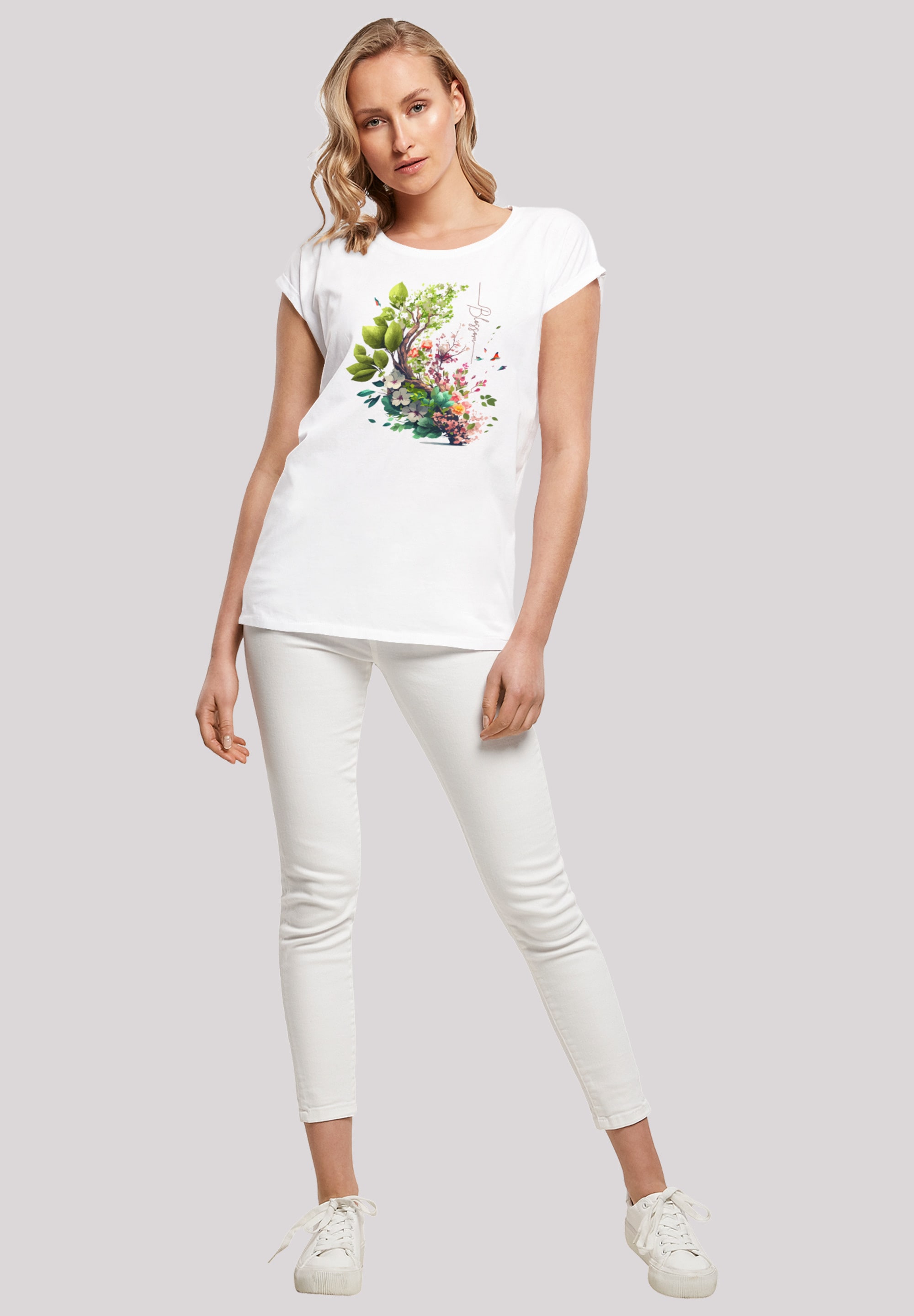 F4NT4STIC T-Shirt »Baum mit Blumen«, Print