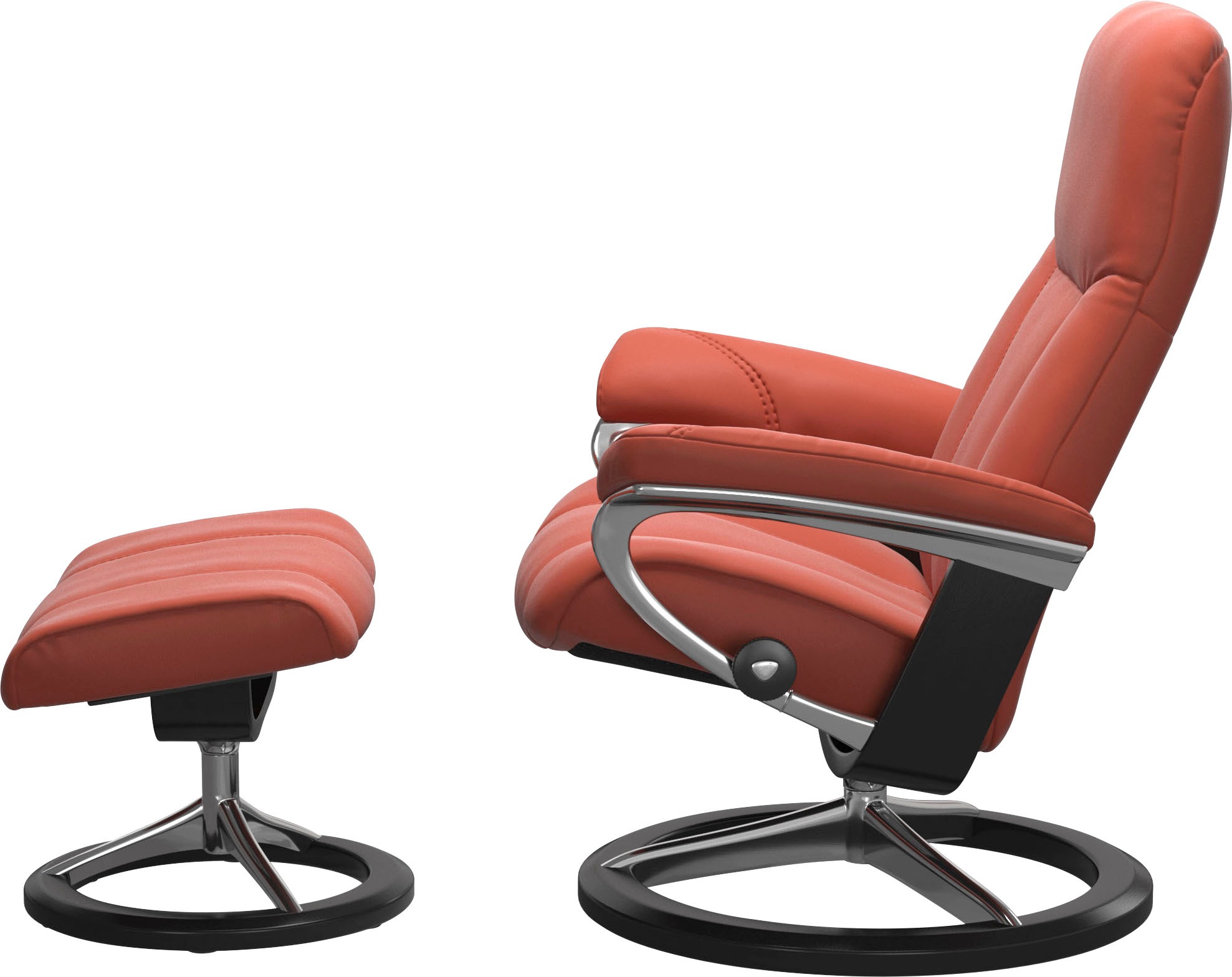 Fußhocker STRESSLESS "Consul", braun (henna), B:54cm H:41cm T:39cm, Hocker, Fußhocker, mit Signature Base, Gestell Schwarz 3