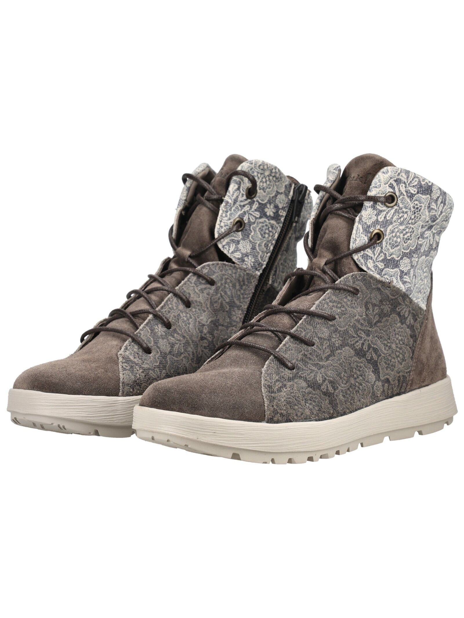 Think! Schnürstiefelette »Think! Stiefelette Veloursleder/Textil«