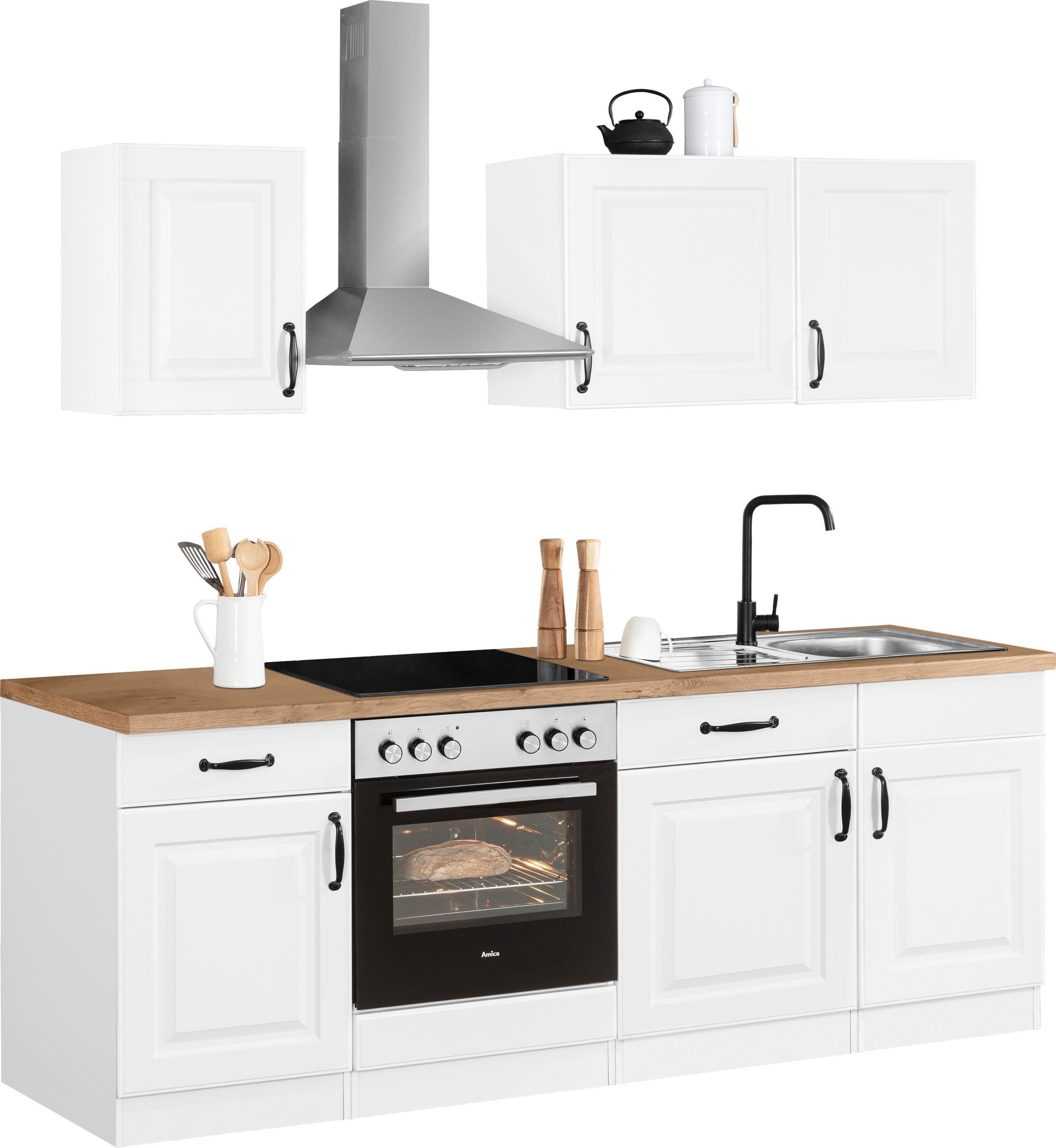 wiho Küchen Küchenzeile "Erla, TOPSELLER" mit E-Geräten, Breite 220 cm günstig online kaufen