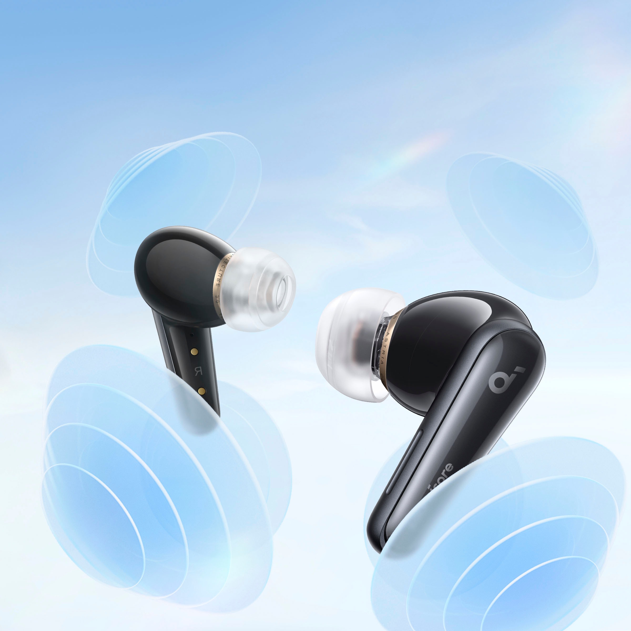 Anker In-Ear-Kopfhörer »Soundcore Liberty 4«, Bluetooth, Active Noise Cancelling (ANC)-Freisprechfunktion-Hi-Res-Multi-Point-Verbindung-Transparenzmodus-kompatibel mit Siri