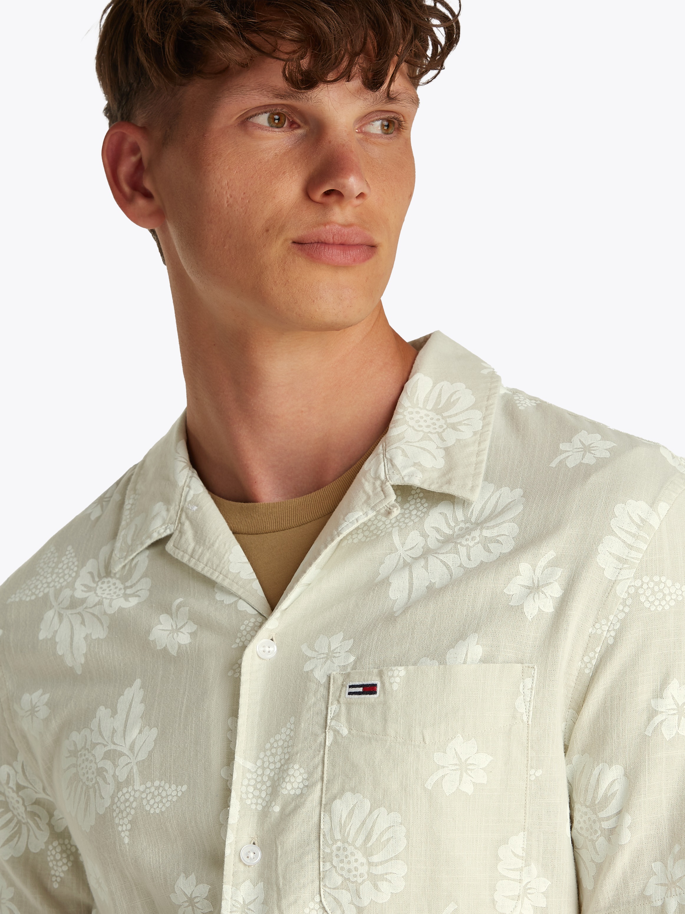 Tommy Jeans Kurzarmhemd "TJM REG SLUB AOP SS SHIRT EXT" günstig online kaufen
