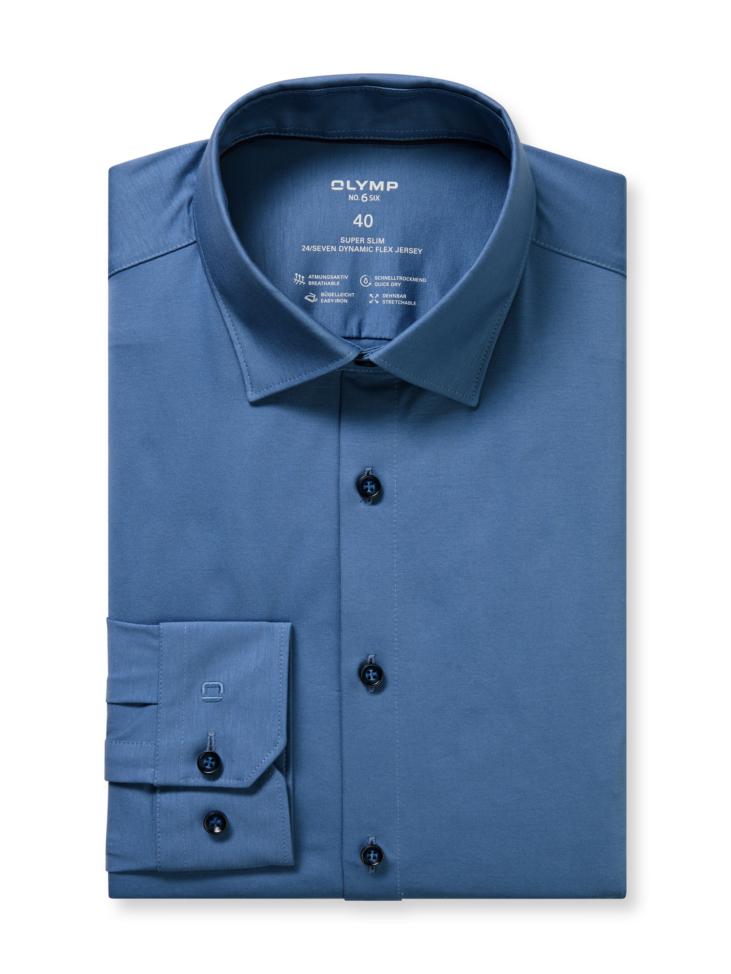 OLYMP Businesshemd »No. Six 24/Seven super slim« in  bequemer Jersey-Qualität