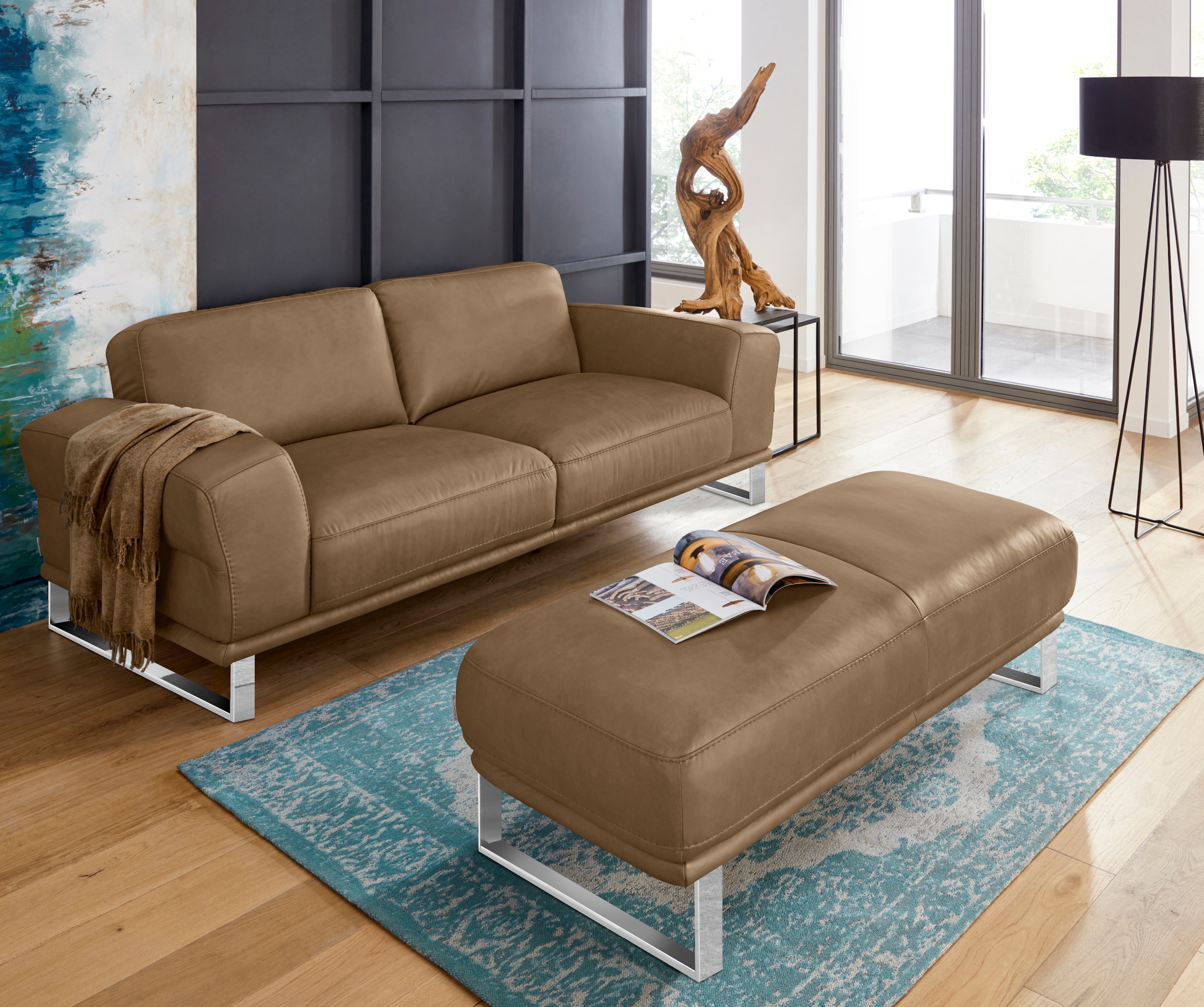 W.SCHILLIG 2,5-Sitzer »montanaa«, mit Metallkufen in Chrom glänzend, Breite 212 cm