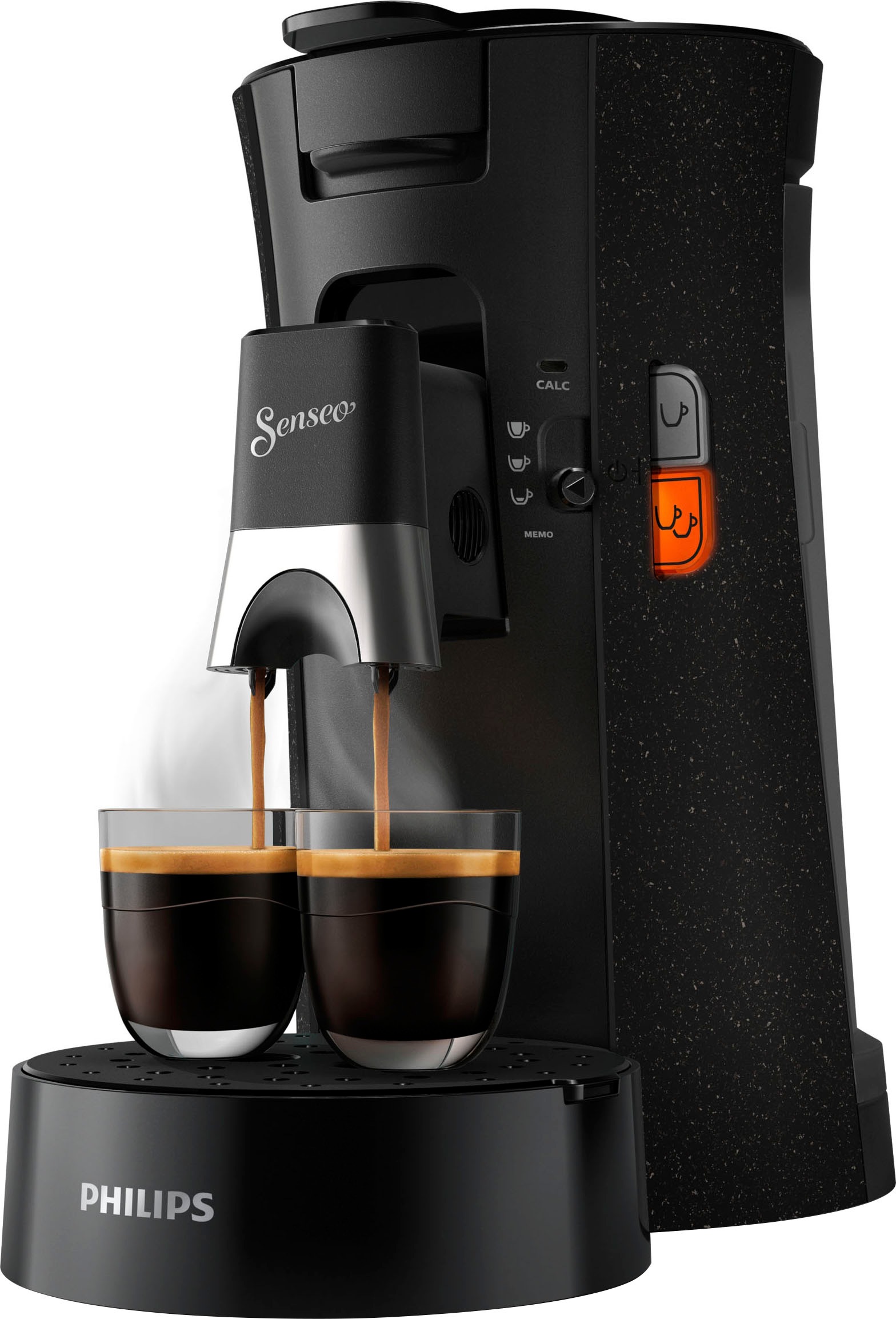 Philips Senseo Kaffeepadmaschine „Select ECO CSA240/20“, inkl. Gratis-Zugaben im Wert von € 14,- UVP schwarz, gesprenkelt Rabatt: 15 %