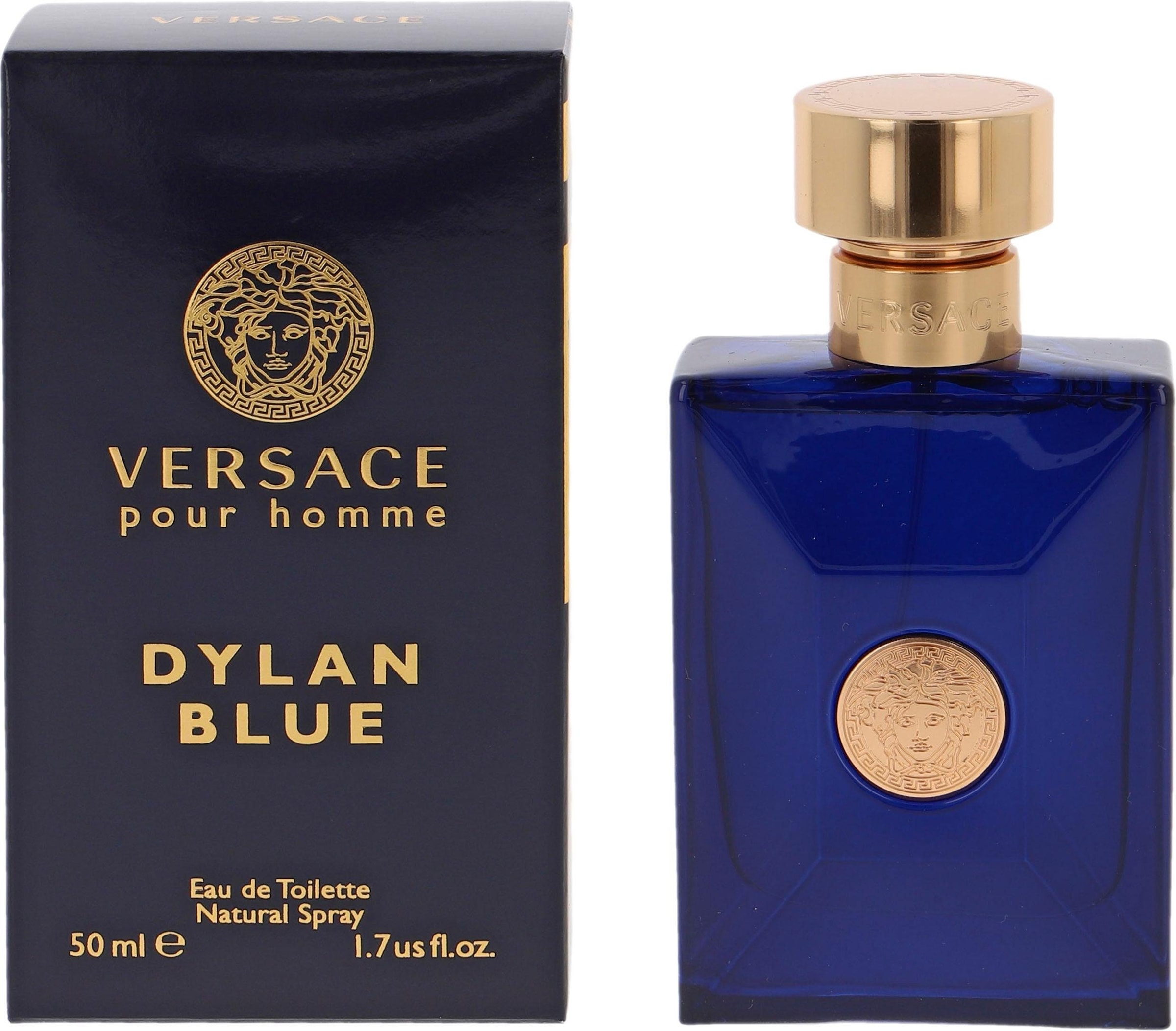 Versace Eau de Toilette »Pour Homme Dylan Blue« Aquatischer Herrenduft mit Patchouli, Bergamotte und Tonkabohnen.