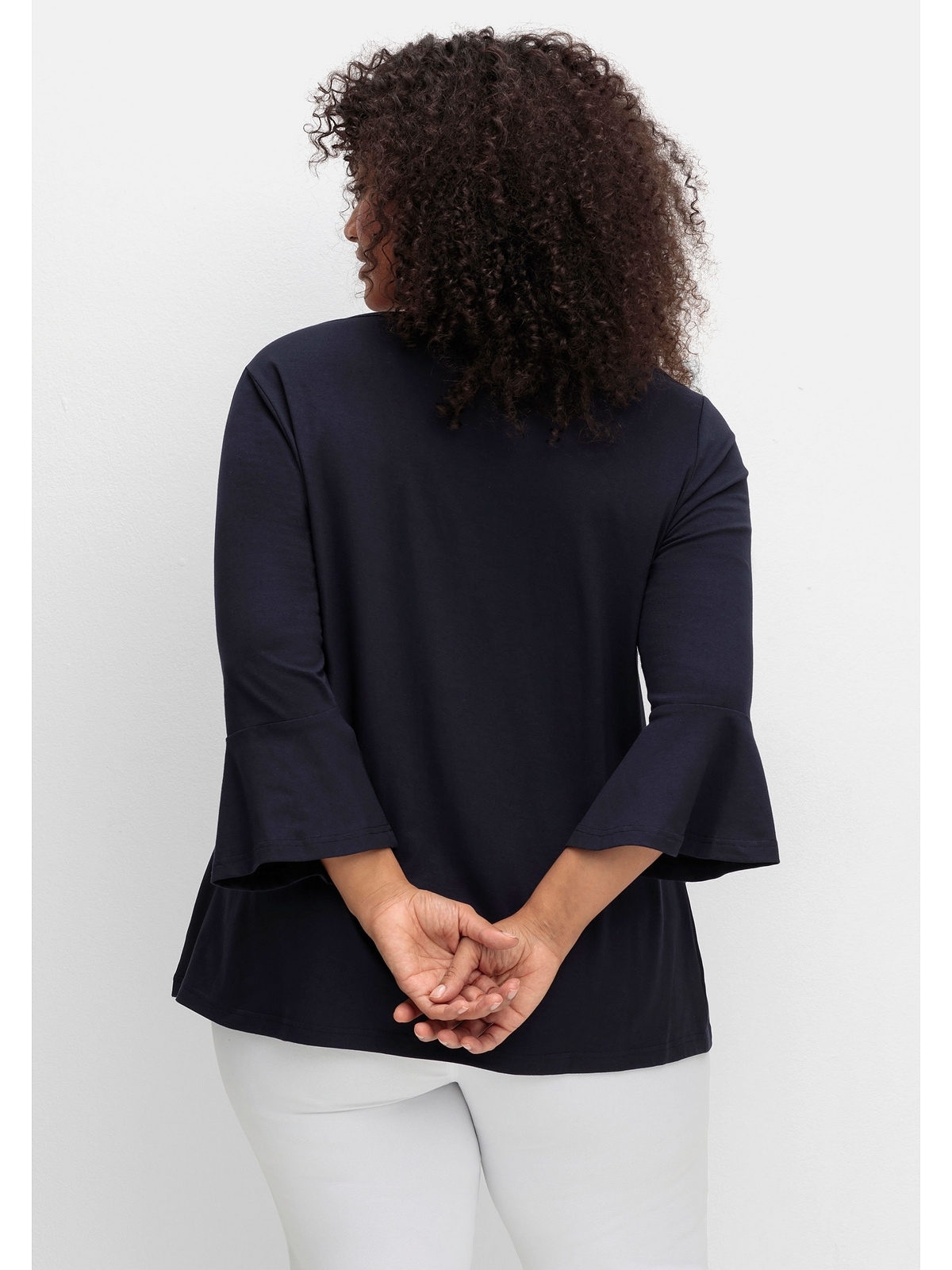 sheego by Joe Browns 3/4-Arm-Shirt »Große Größen«, mit Biesen und Volant-Ärmeln