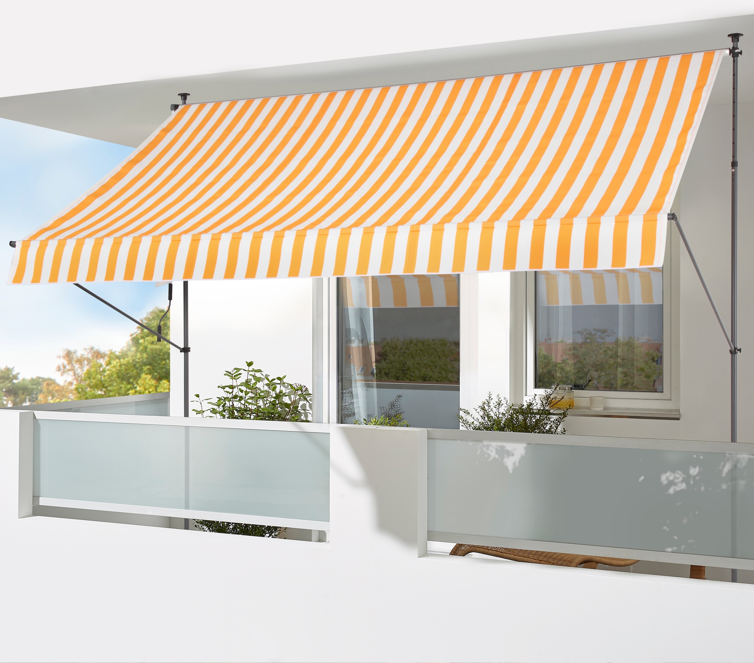 Klemmmarkise KONIFERA, B:250cm, gelb, Polyester, Terasse, Markisen, "Torremolinos", Breite/Ausfall: 250/150 cm