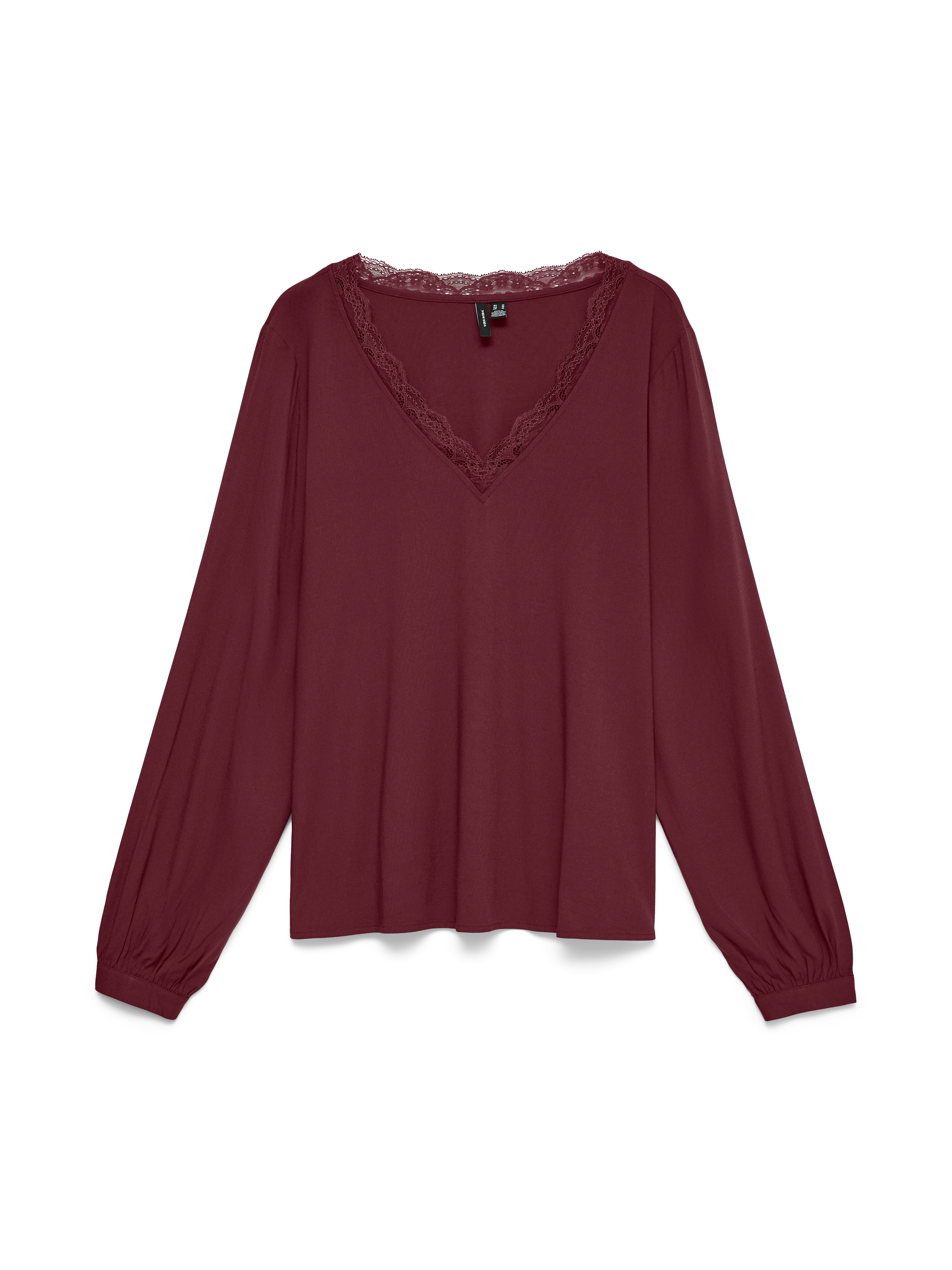 Vero Moda Shirtbluse "VMBELLA LS LACE TOP WVN" Viskosemischung, loose fit, Spitze