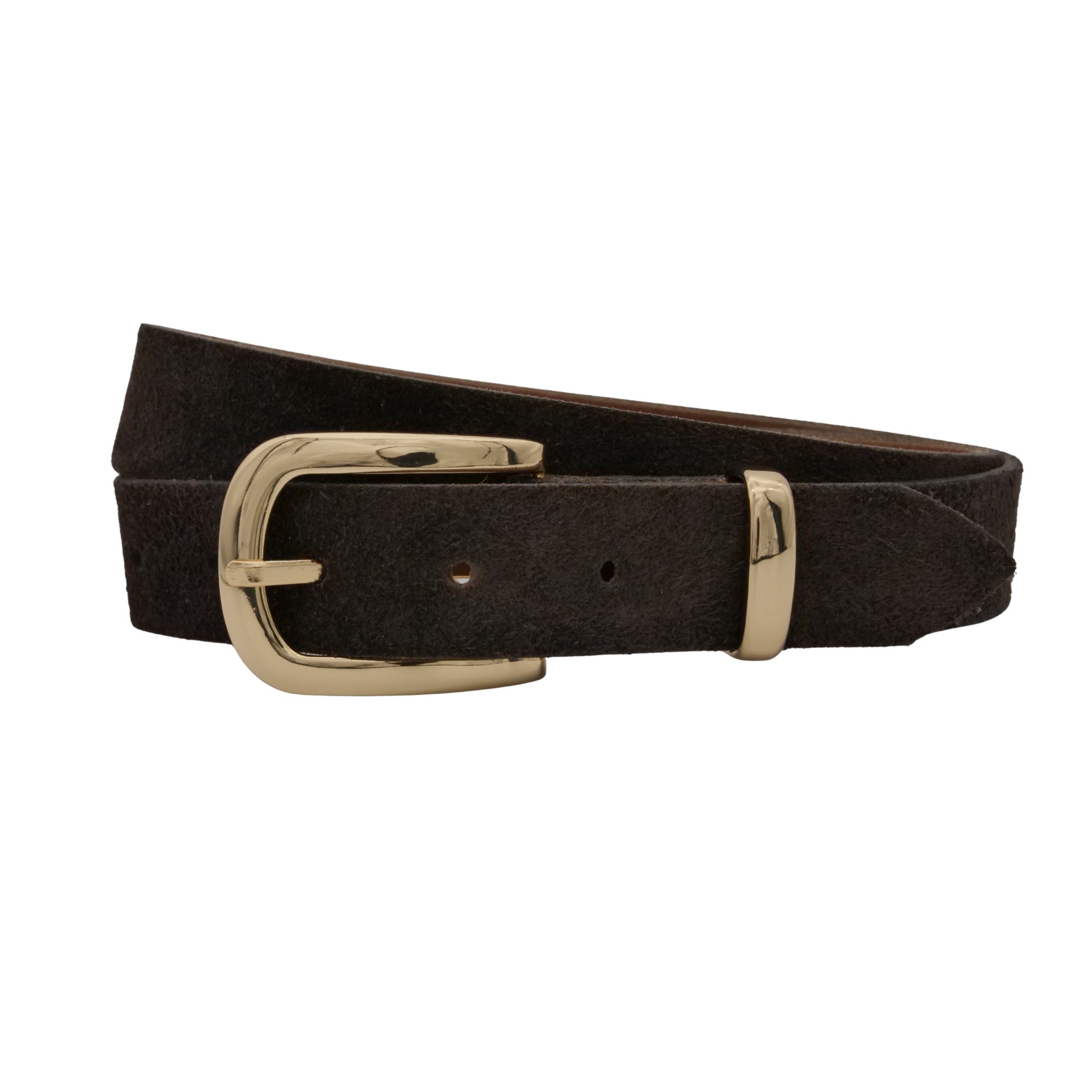 Ledergürtel ANNAMATONI "AnnaMatoni Damen Ledergürtel in hochwertigem Velour Leder 3cm", Damen, Gr. TW110 - 125cm Gesamtlänge, mokka 690, 100% Leder, Gürtel Ledergürtel