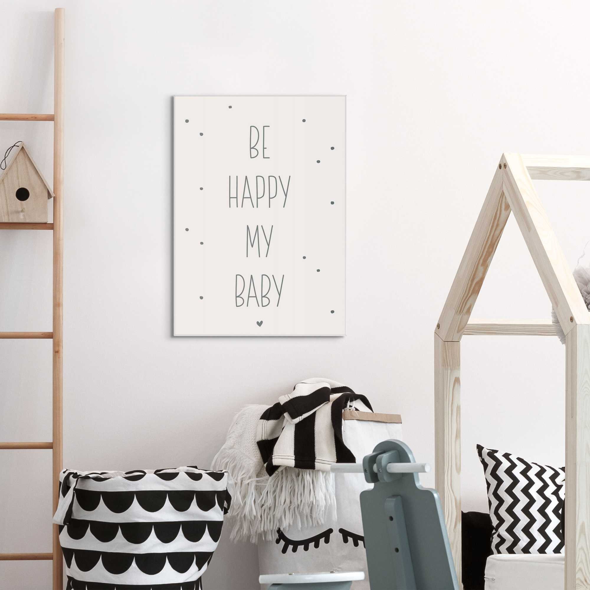 Reinders Wandbild "Slim Frame White 50x70 Be Happy My Baby" günstig online kaufen